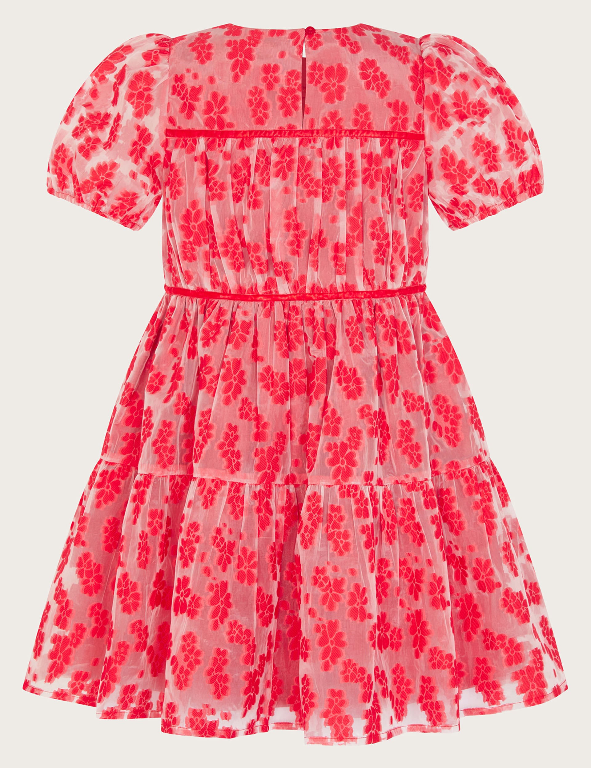 Monsoon Girls Floral Dress (3-11 Yrs) - 7y - Red Mix, Red Mix