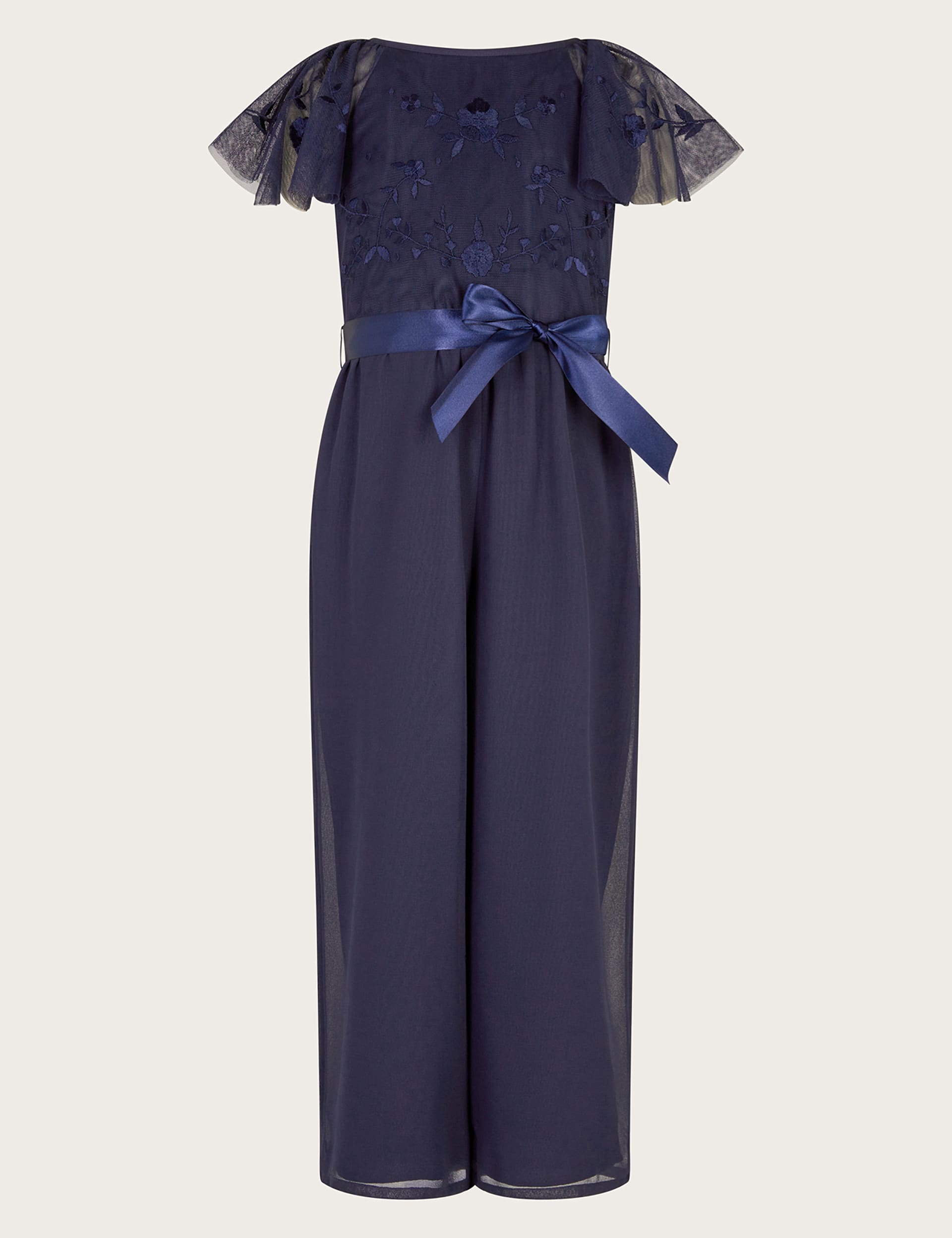 Monsoon Girls Embroidered Jumpsuit (3-15 Yrs) - 5-6 Y - Navy, Navy