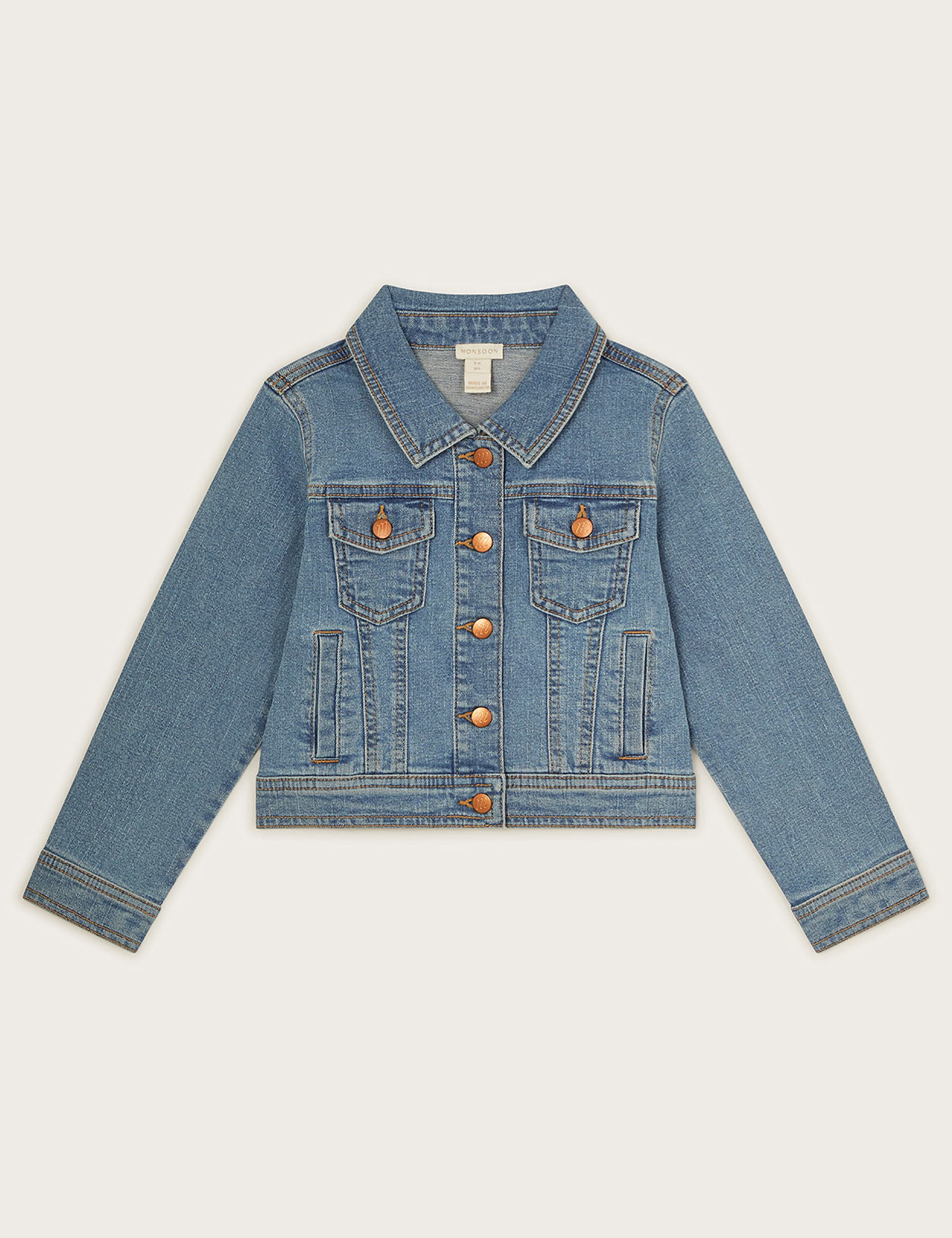 Monsoon Girls Denim Jacket (6 Mths-15 Yrs) - 18-24 - Blue, Blue