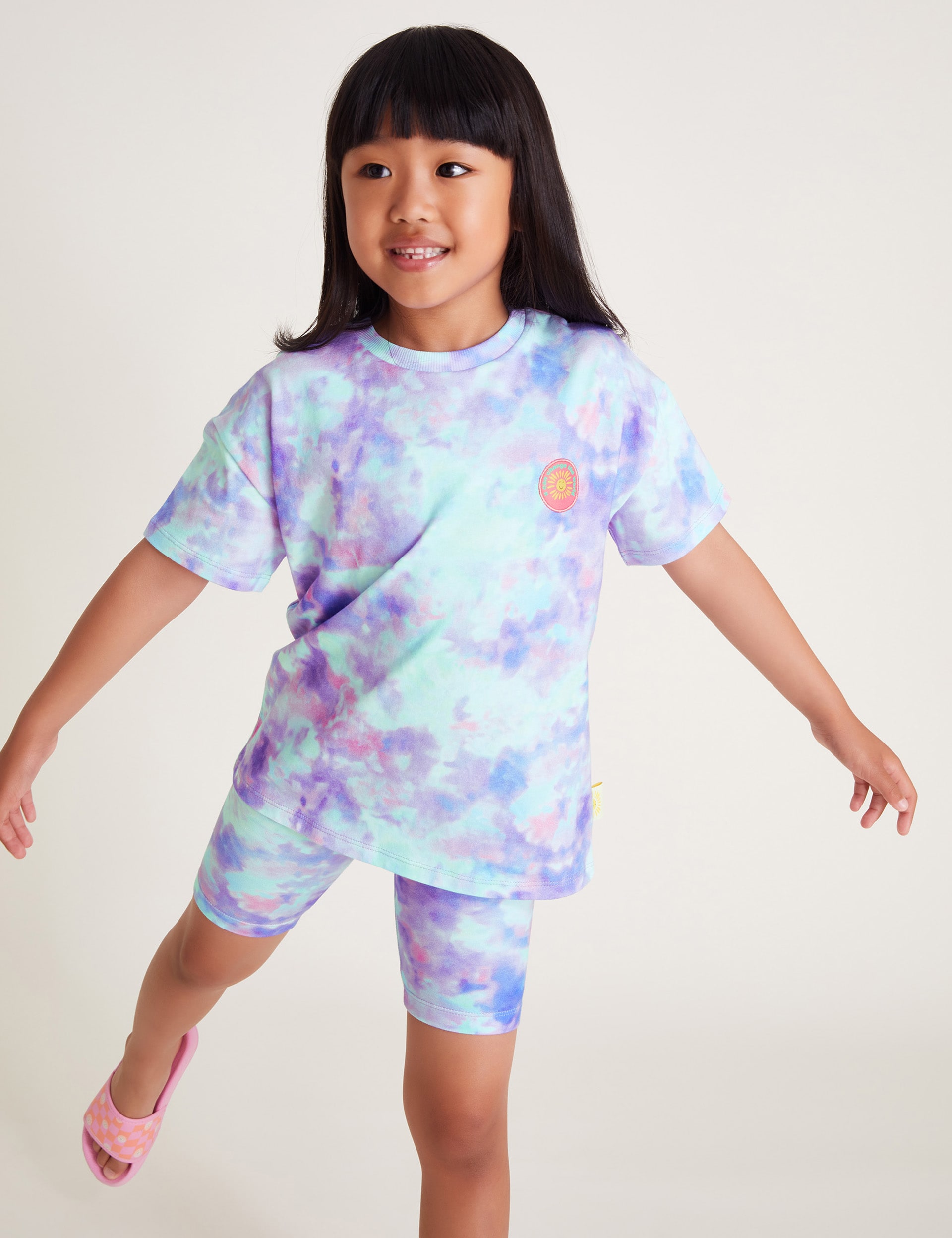 Monsoon Girls Cotton Rich Tie Dye Shorts (3-13 Yrs) - 5-6 Y - Multi, Multi