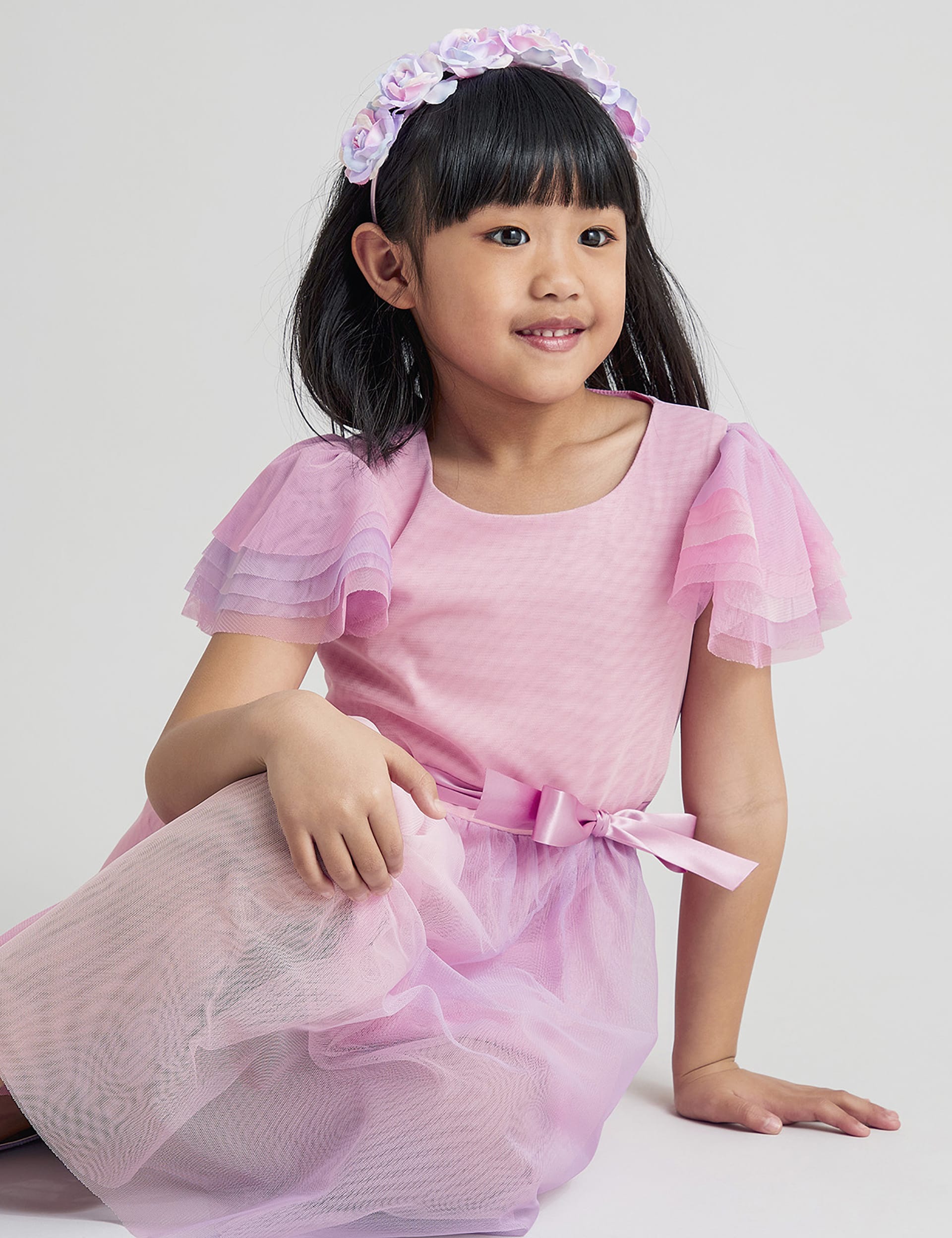 Monsoon Girls Ombre Tulle Occasion Dress (3-13 Yrs) - 12-13 - Lilac, Lilac