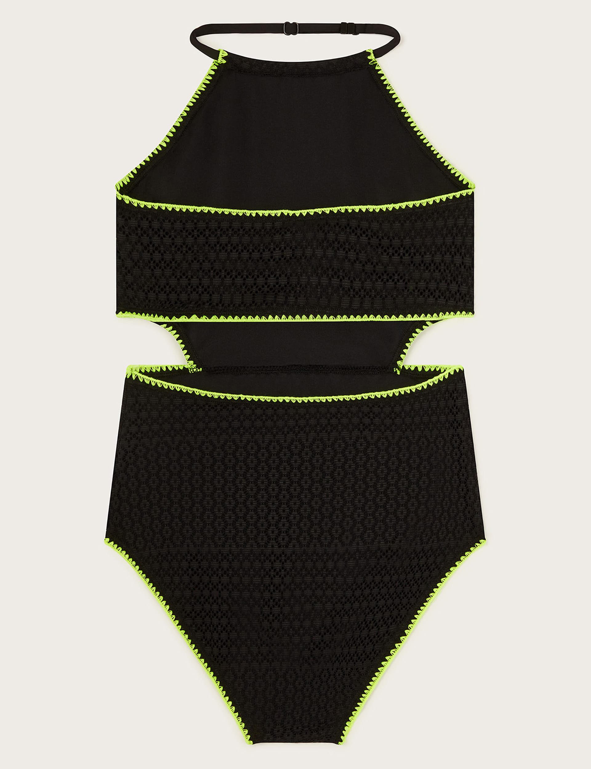 Monsoon Girls Crochet Swimsuit (7-14 Yrs) - 11-12 - Black, Black