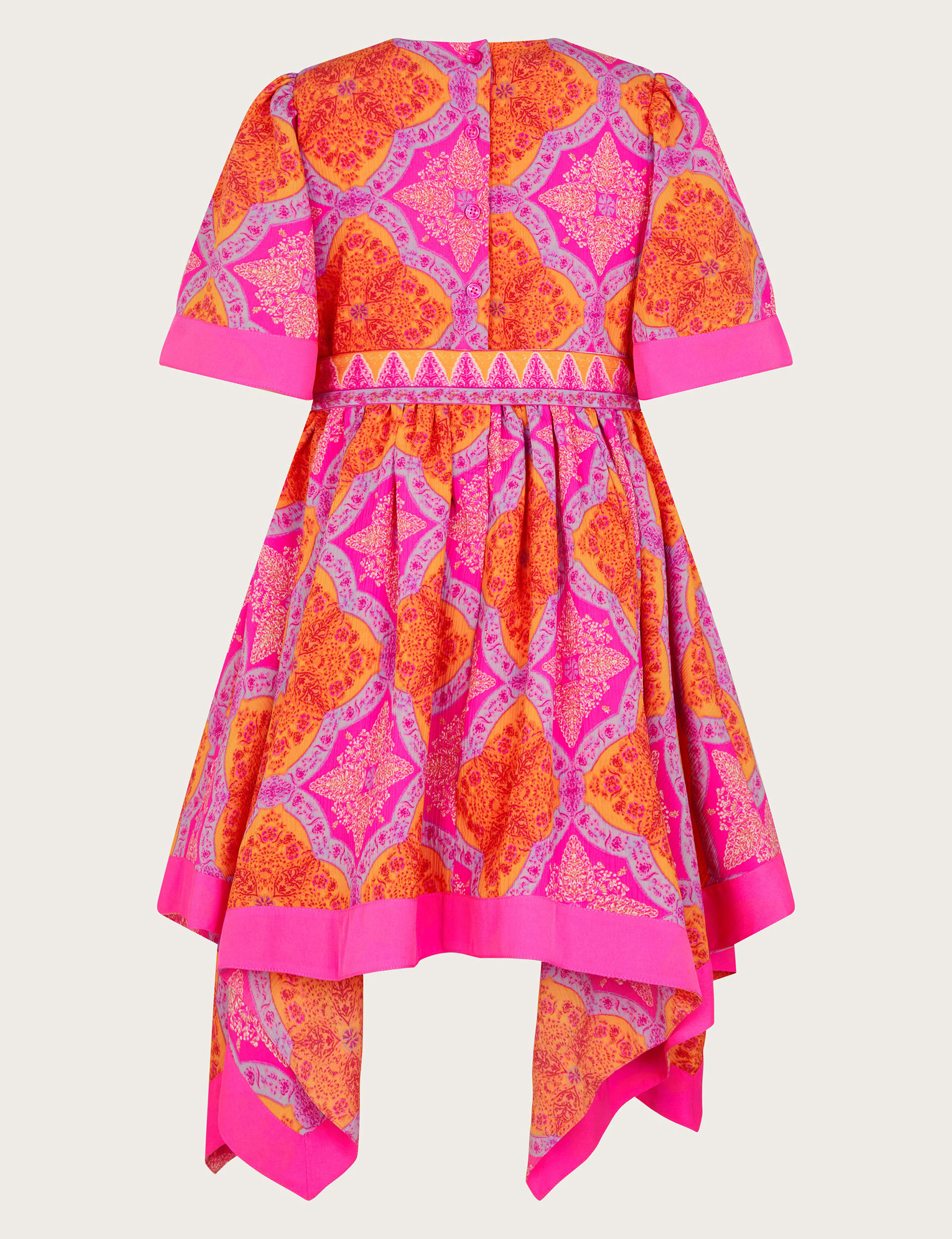 Monsoon Girls Printed Dress (3-15 Yrs) - 3y - Pink Mix, Pink Mix