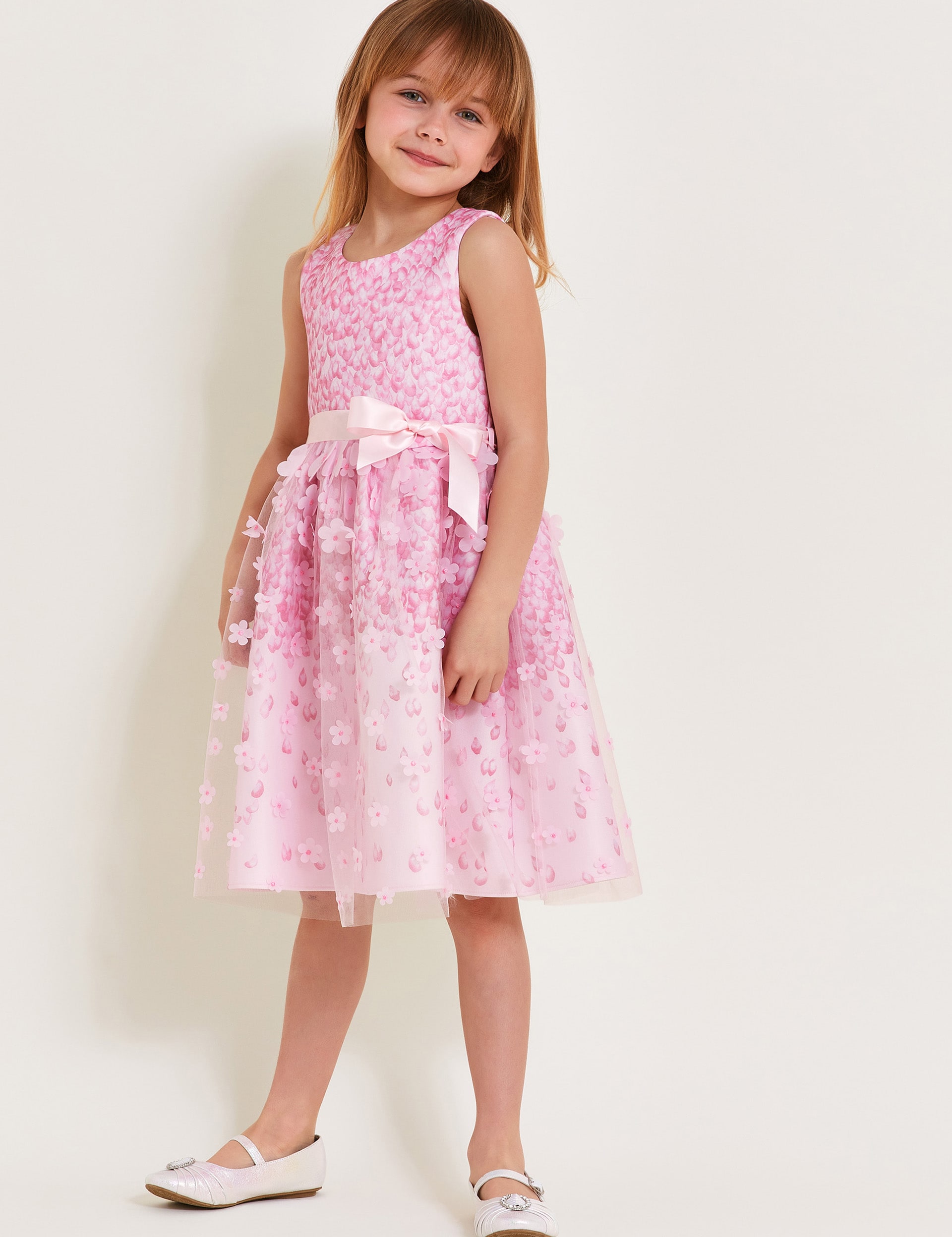 Monsoon Girls Floral Dress (3-13 Yrs) - 12-13 - Pink Mix, Pink Mix