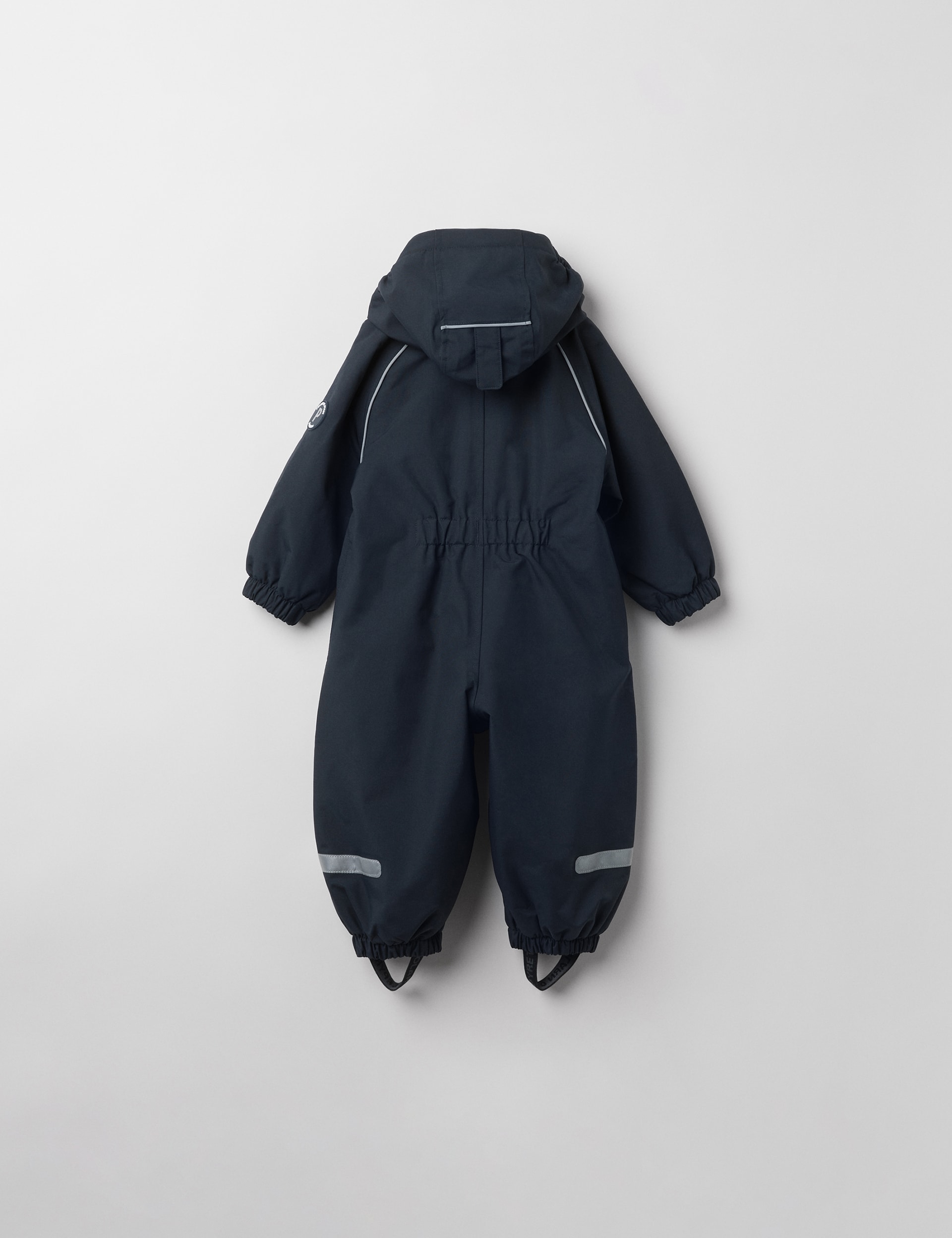 Polarn O. Pyret Hooded Fleece Lined Zip Snowsuit (6-24 Mths) - 12-18 - Navy, Navy,Pink