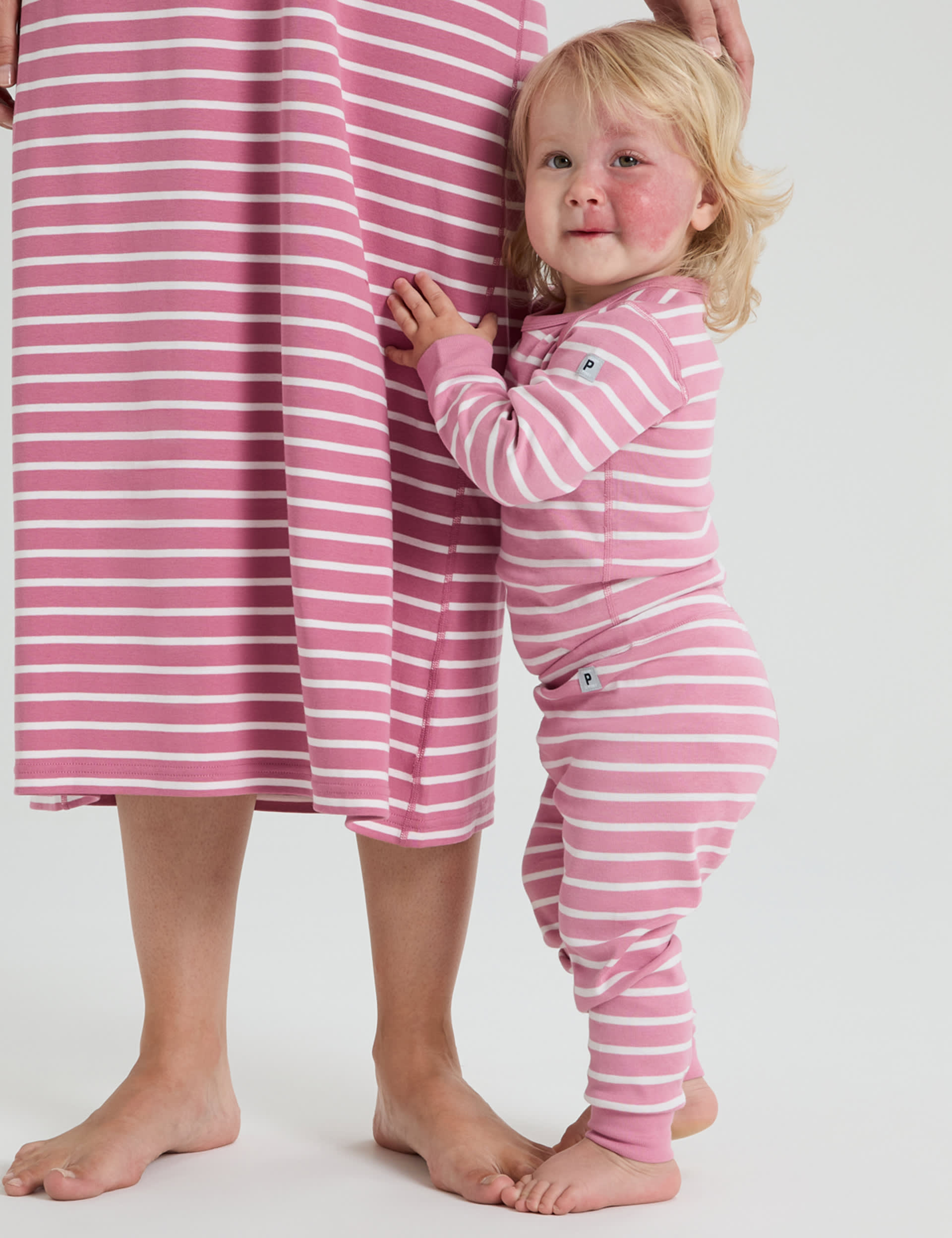 Polarn O. Pyret Girls Pure Cotton Striped Leggings (7lbs-24 Mths) - 1-2 M - Pink Mix, Pink Mix