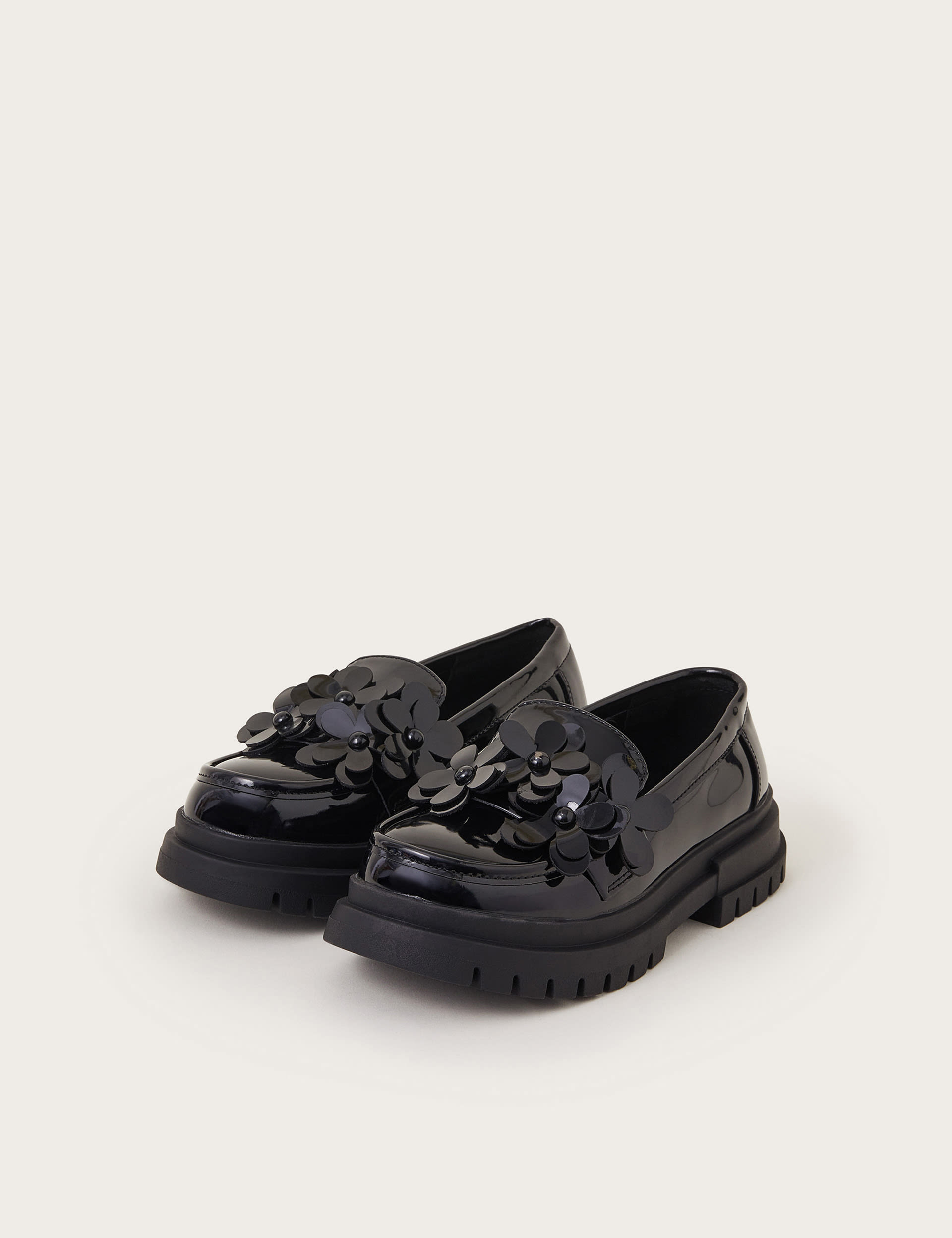 Monsoon Kids Patent Loafers (10 Small - 4 Large) - 3 L - Black, Black