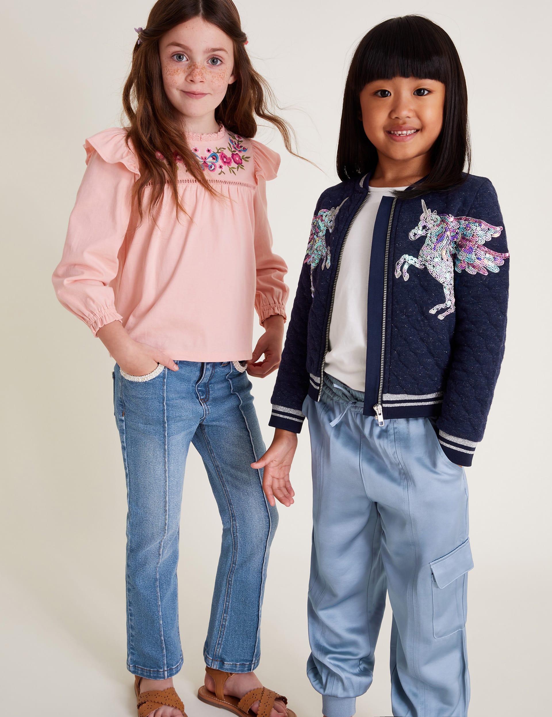 Monsoon Girls Regular Denim Jeans (3-13 Yrs) - 6y - Blue Mix, Blue Mix