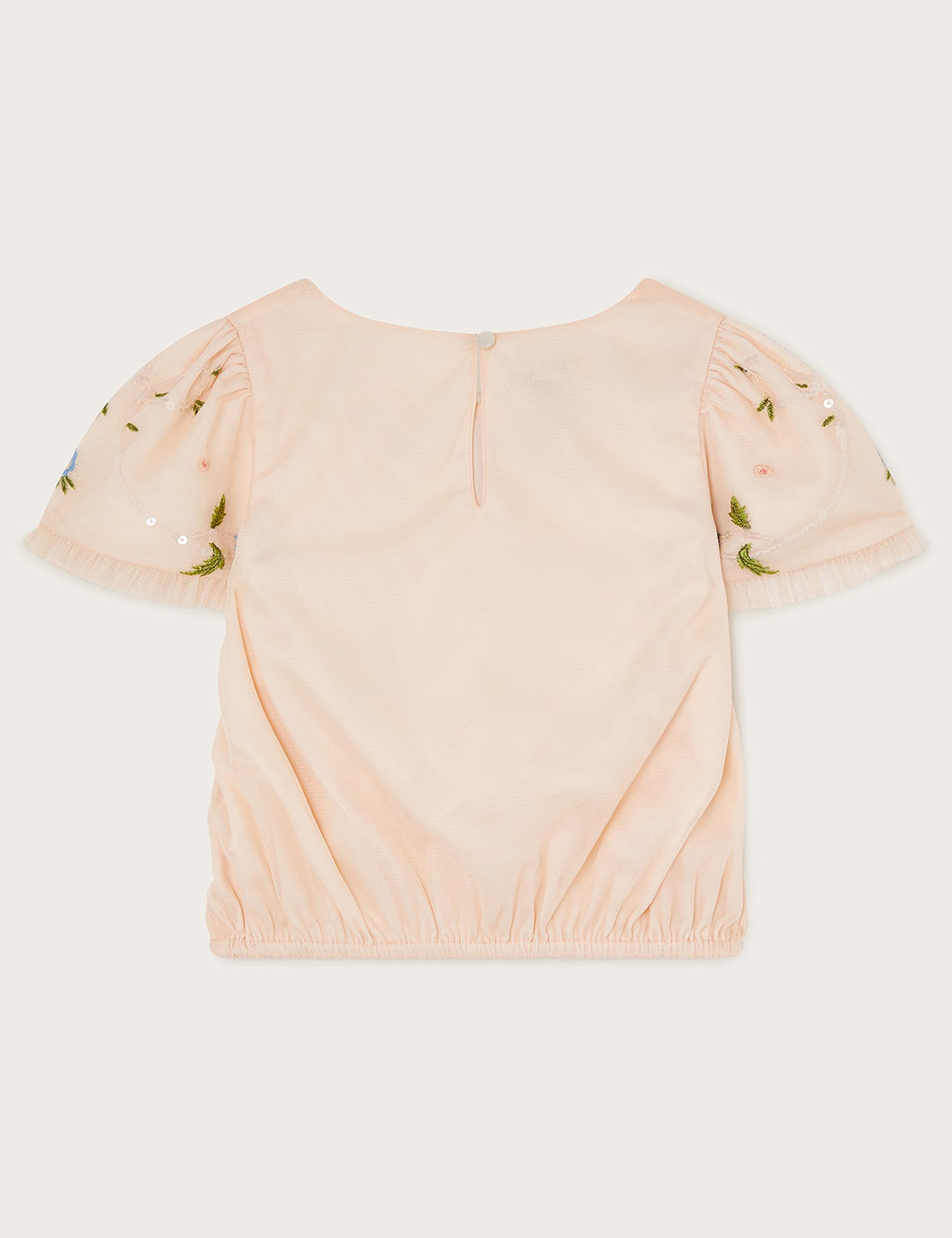 Monsoon Girls Embroidered Top (3-15 Yrs) - 12-13 - Pink Mix, Pink Mix