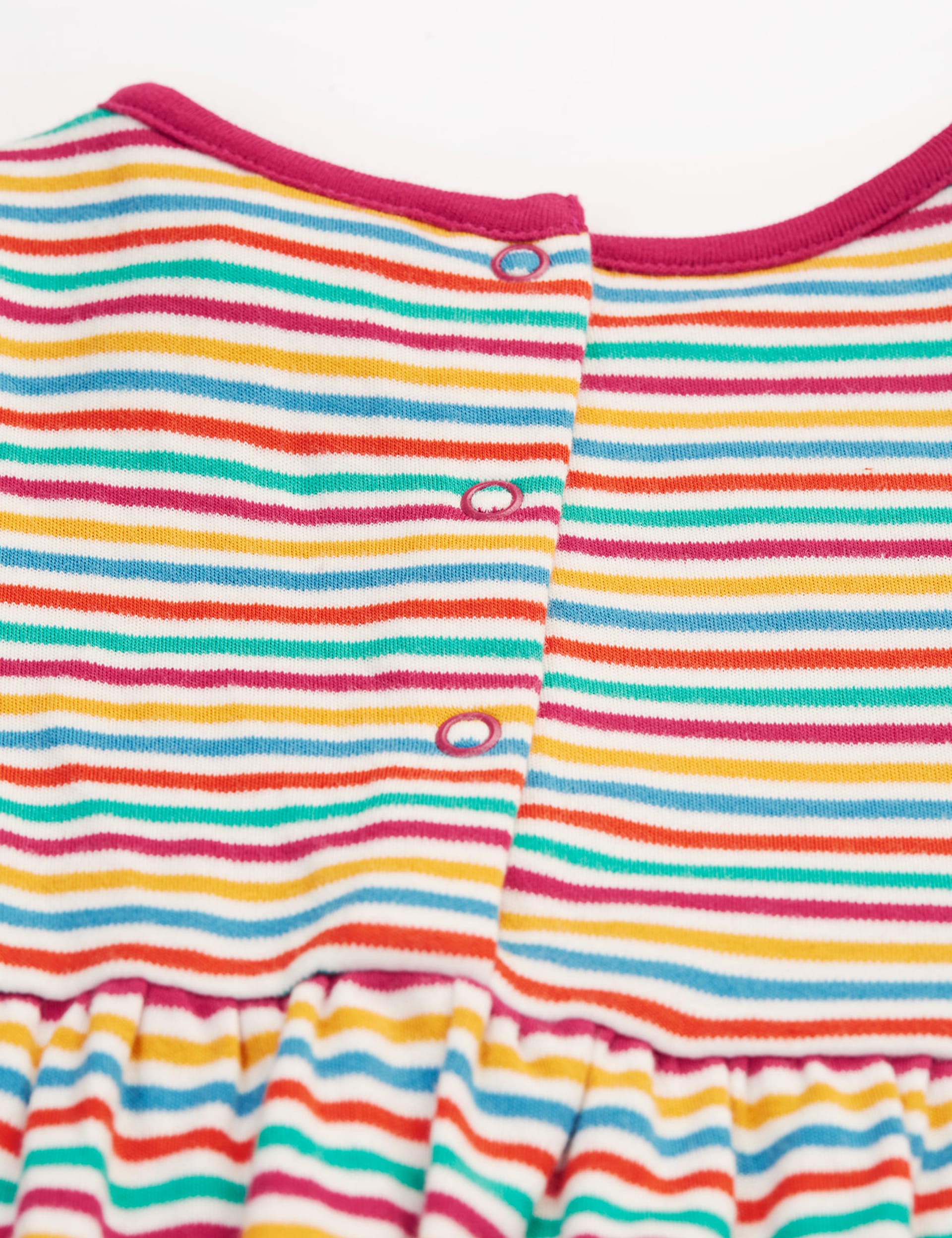 Frugi Girls Pure Cotton Striped Dress (0-8 Yrs) - 0-3 M - Multi, Multi