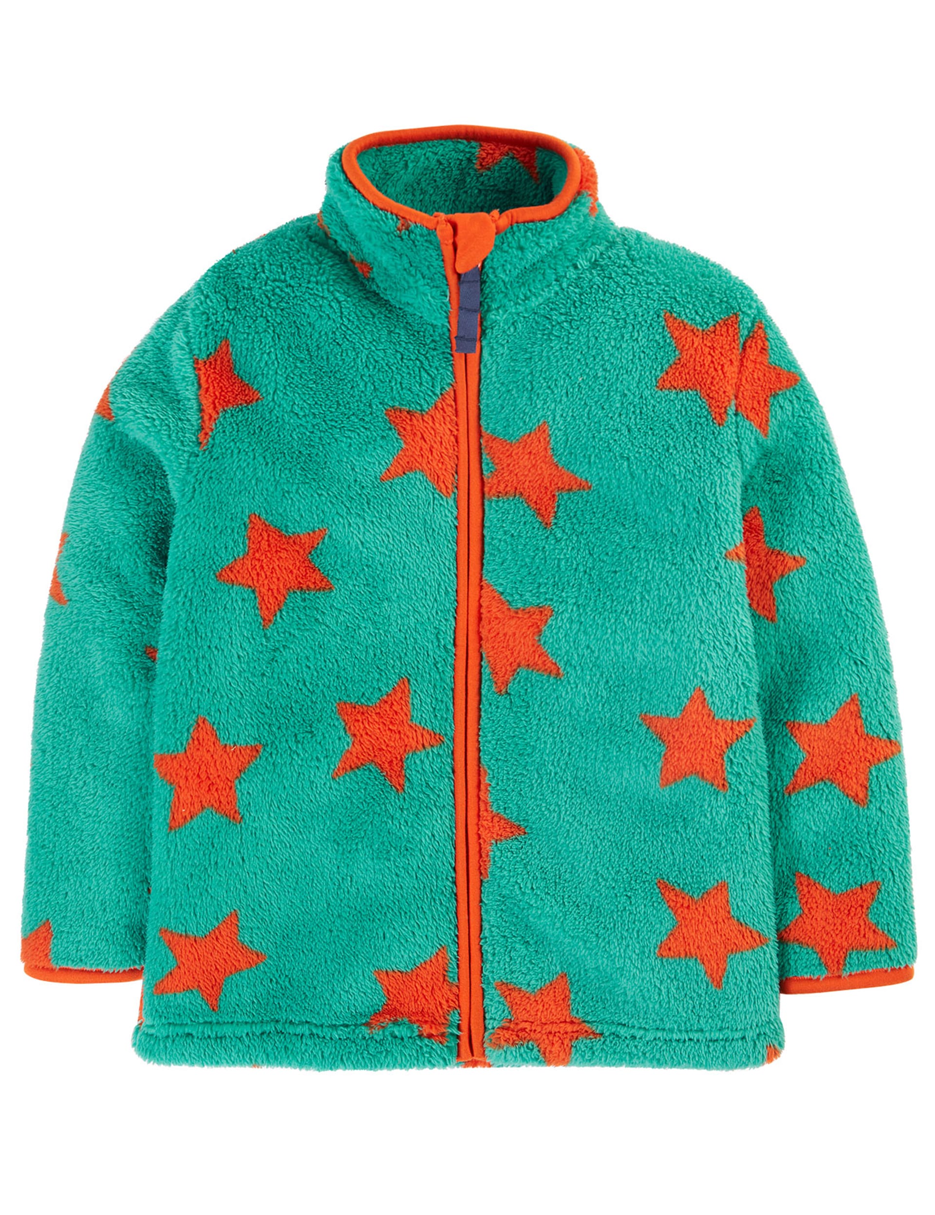 Frugi Boys Fleece Star Jacket (1-10 Yrs) - 5-6 Y - Green Mix, Green Mix