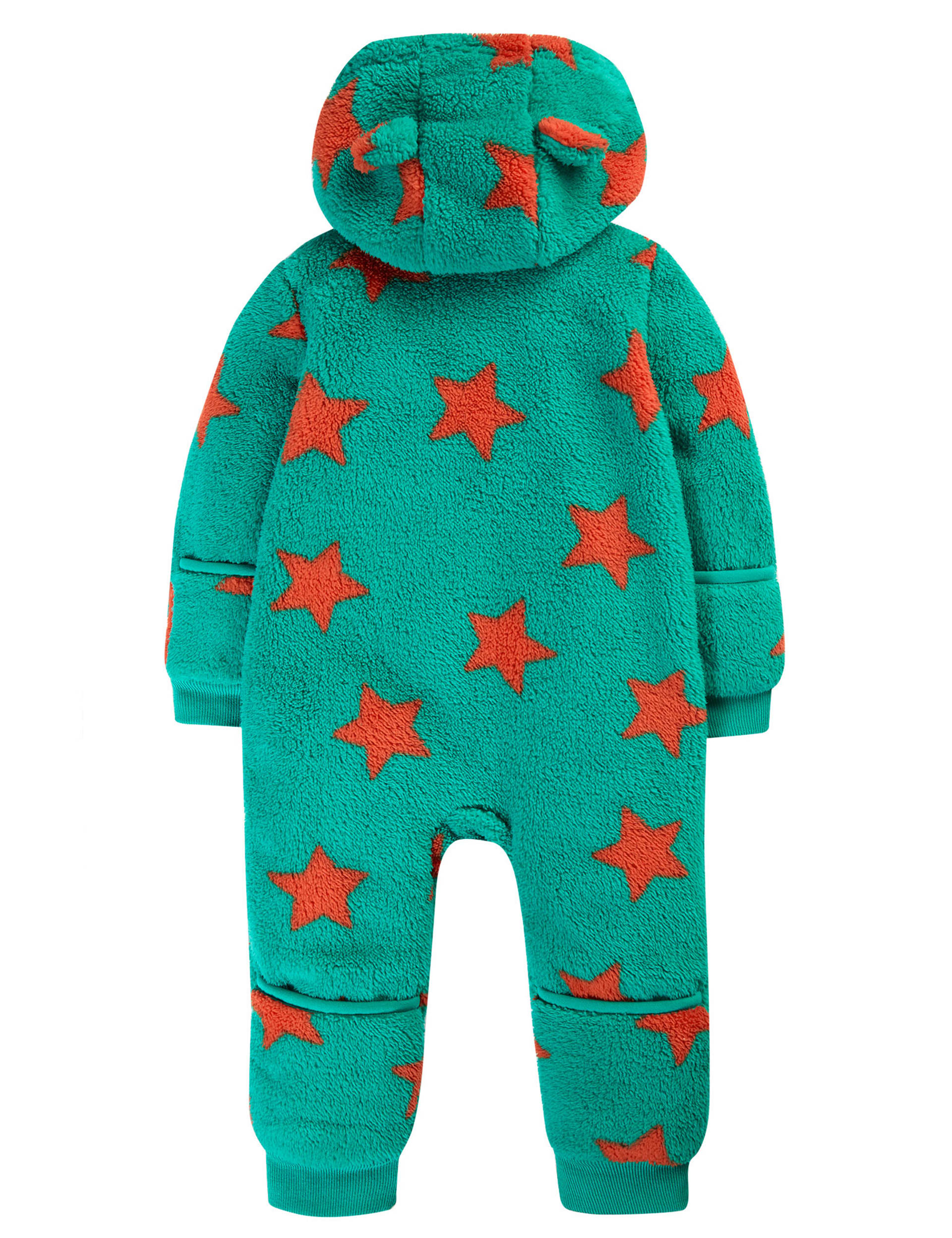 Frugi Boys Fleece Stars All in One (0-3 Yrs) - 0-3 M - Green Mix, Green Mix