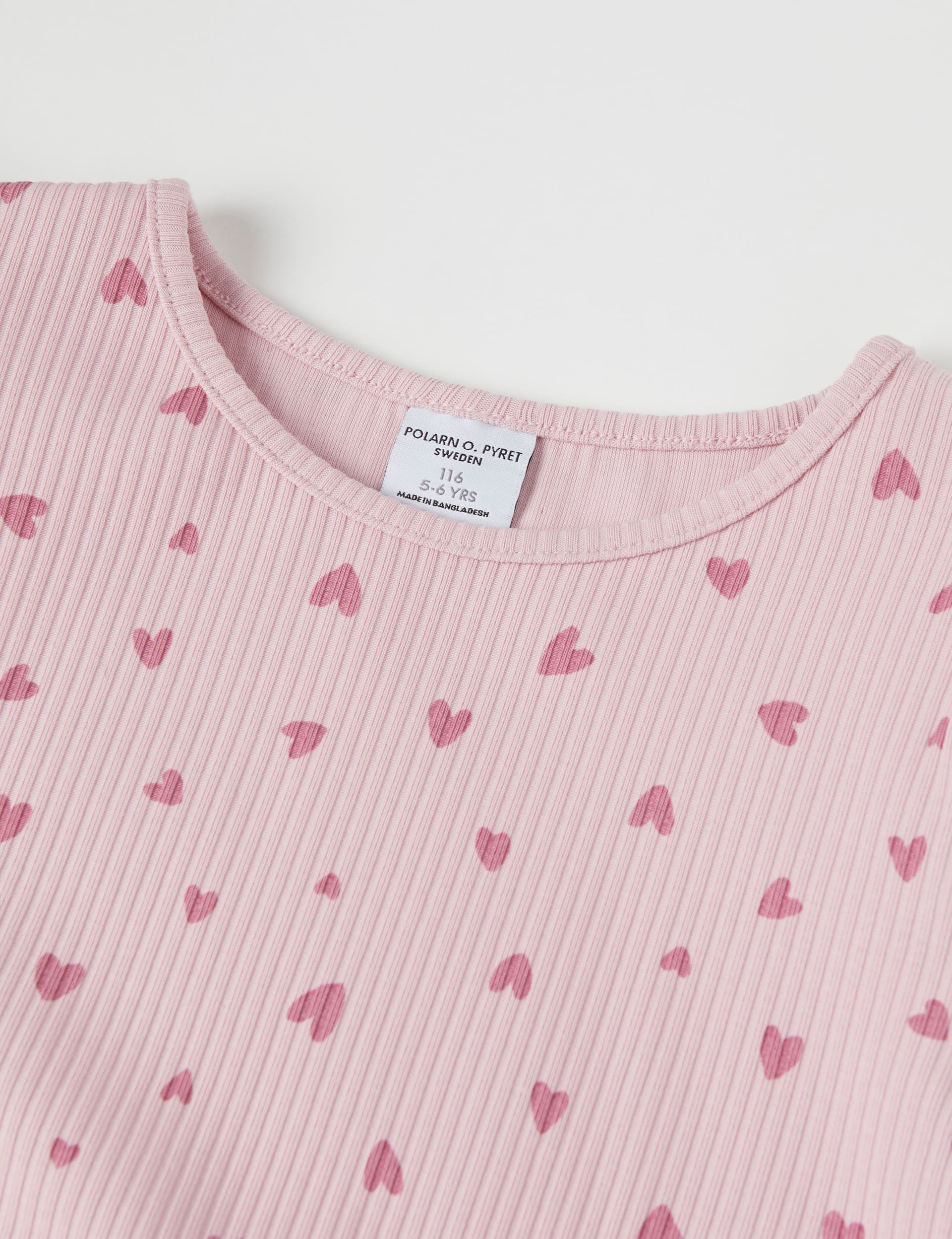 Polarn O. Pyret Girls Cotton Rich Heart Print Dress (1-12 Mths) - 2-4M - Pink Mix, Pink Mix