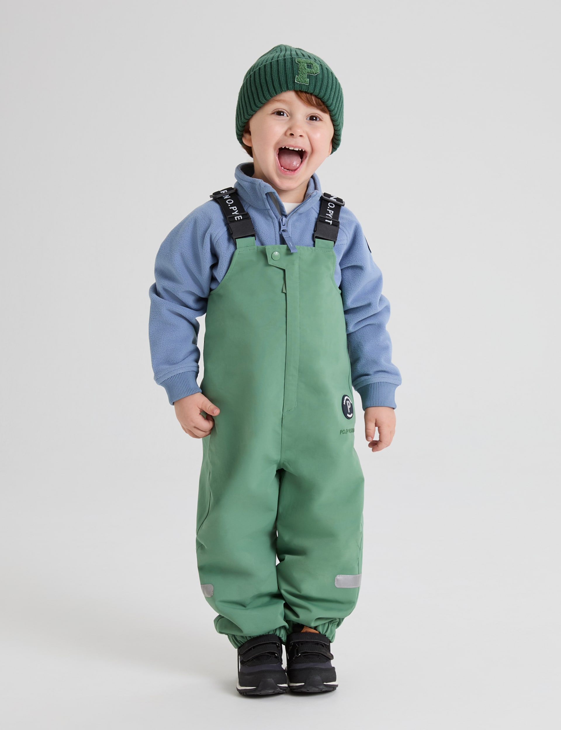 Polarn O. Pyret Waterproof Dungarees (6 Mths - 6 Yrs) - 6-9M - Green, Green