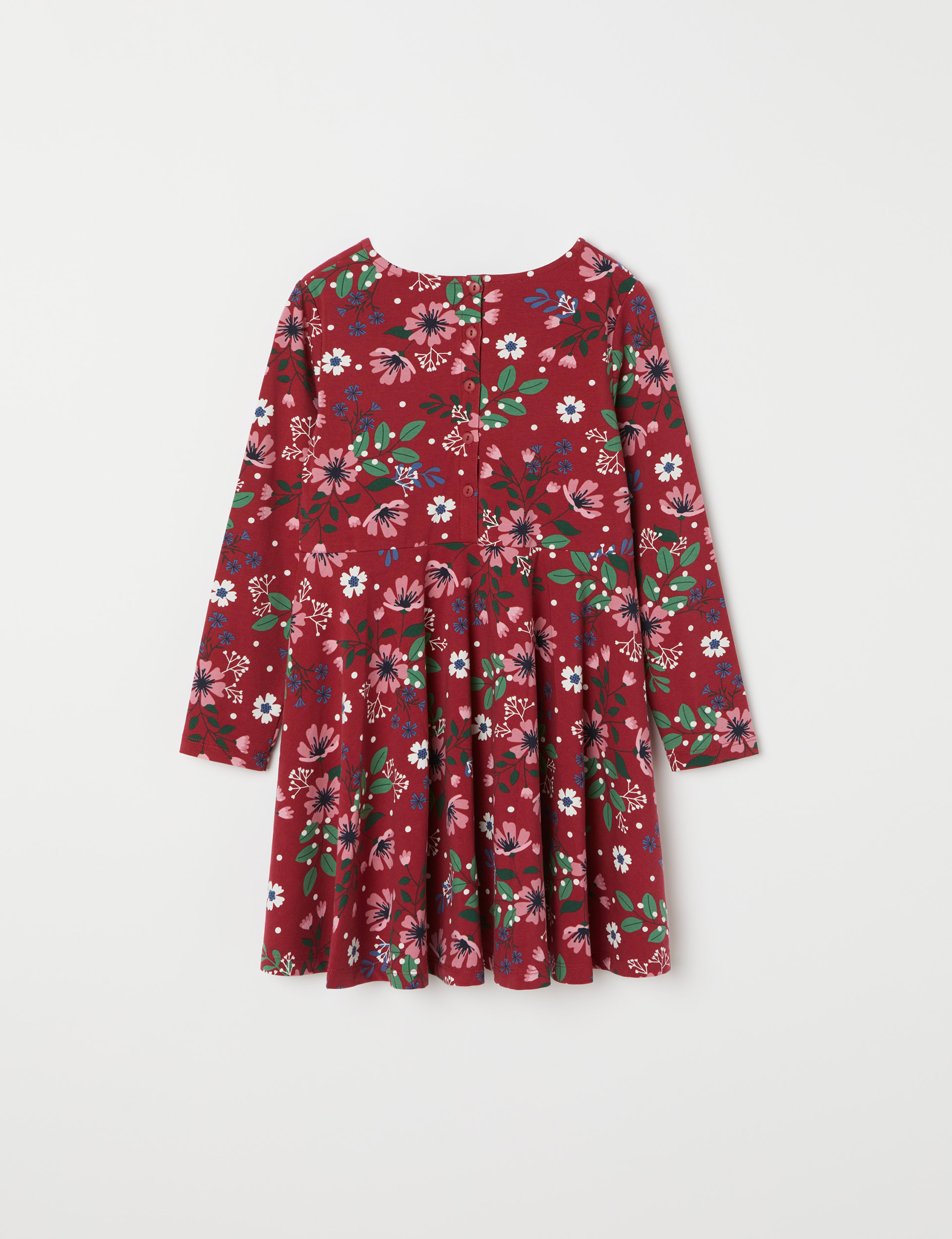 Polarn O. Pyret Girls Cotton Rich Patterned Dress (12mths to 10 yrs) - 12-18 - Red Mix, Navy Mix,Red