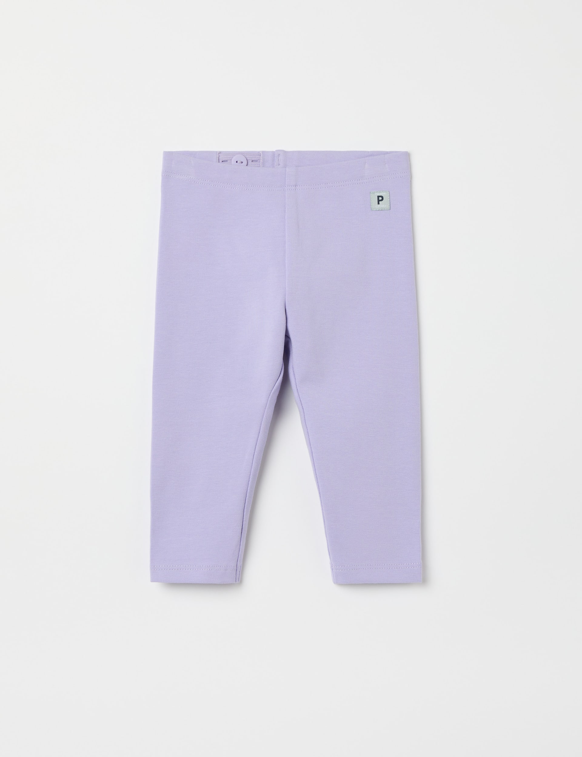 Polarn O. Pyret Girls Pure Cotton Plain Leggings (1-24 Mths) - 9-12M - Lilac, Lilac