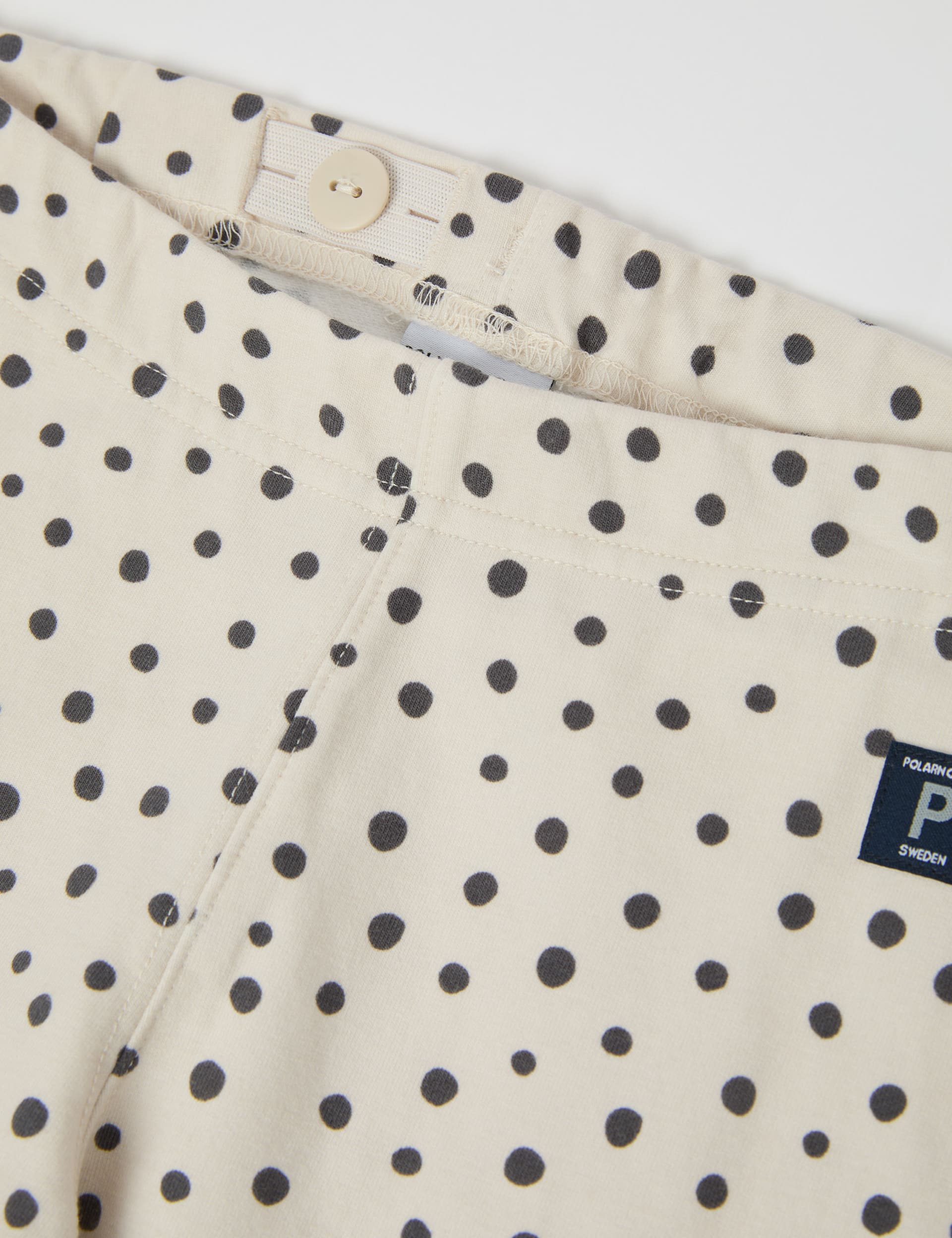 Polarn O. Pyret Girls Cotton Rich Polka Dot Leggings (12 Mths-7 Yrs) - 3-4 Y - Beige Mix, Beige Mix