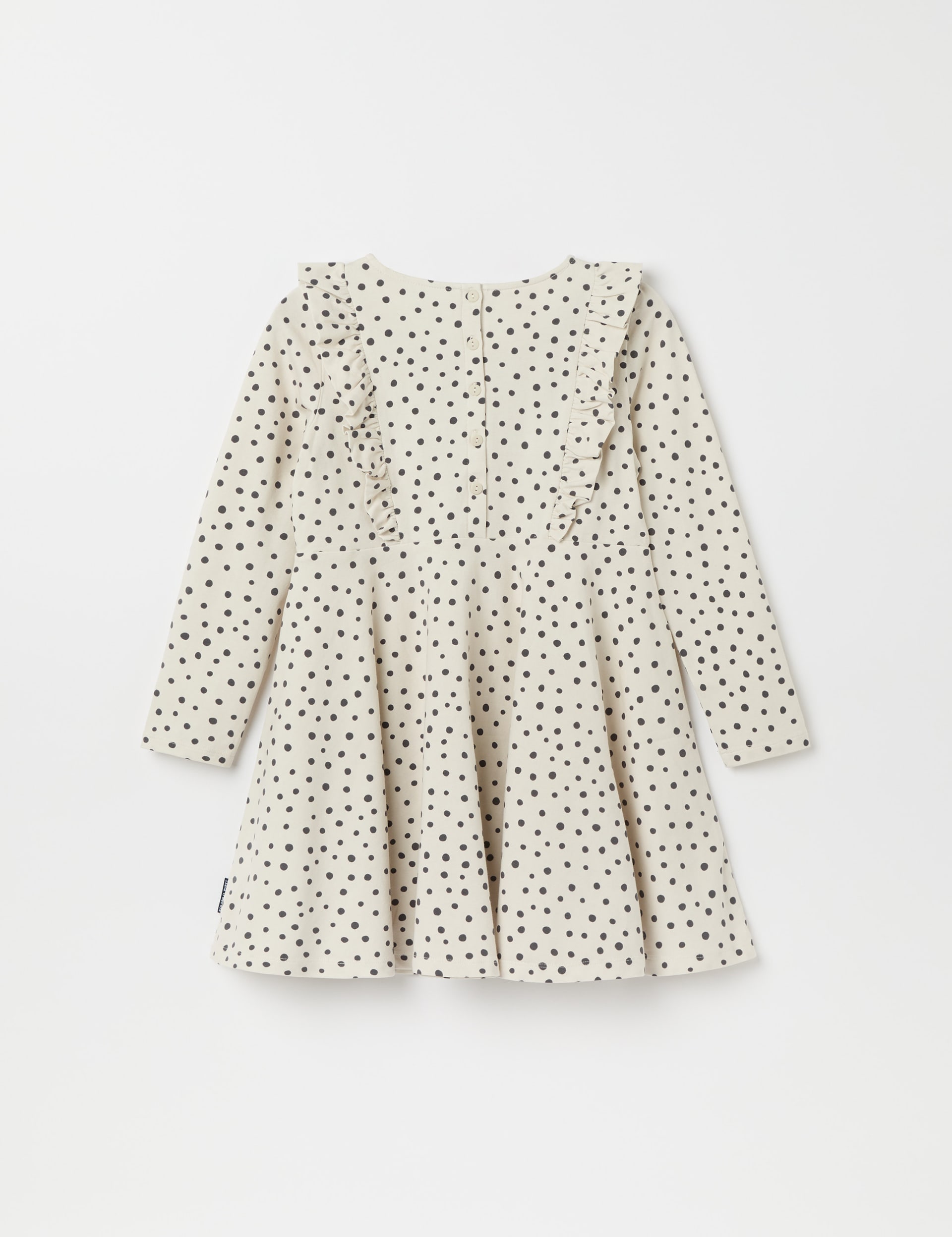 Polarn O. Pyret Girls Cotton Rich Polka Dot Dress (1-10 Yrs) - 5-6 Y - Beige Mix, Beige Mix