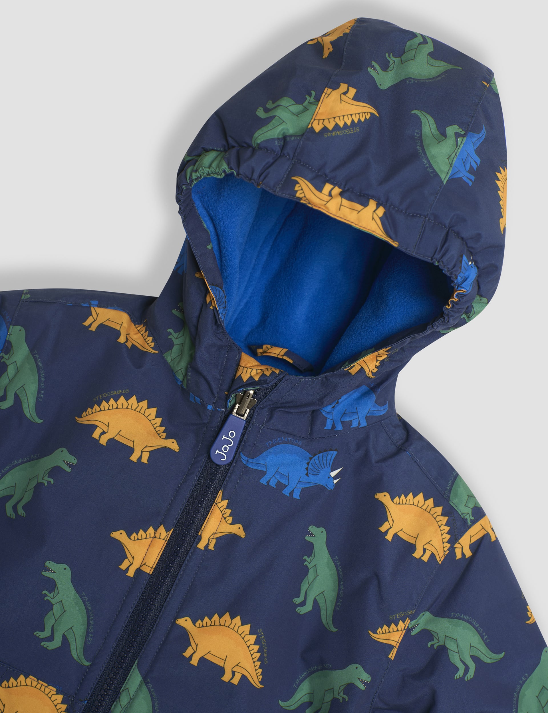 Jojo Maman Bb Boys Dinosaur Reversible Fleece Lined Raincoat (1-6 Yrs) - 3-4 Y - Navy Mix, Navy Mi