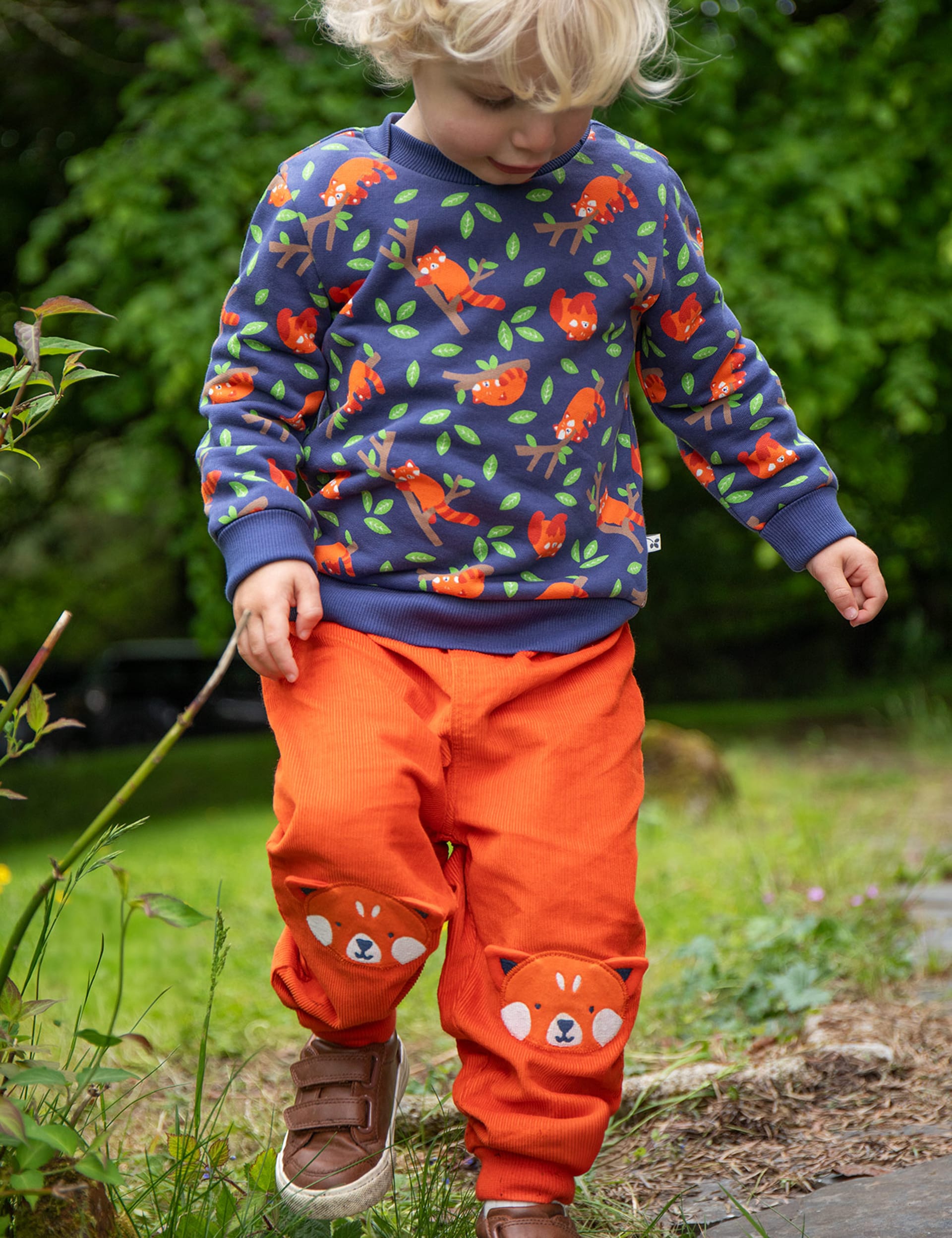 Frugi Boys Cord Joggers (0-5 Yrs) - 0-3 M - Orange Mix, Orange Mix