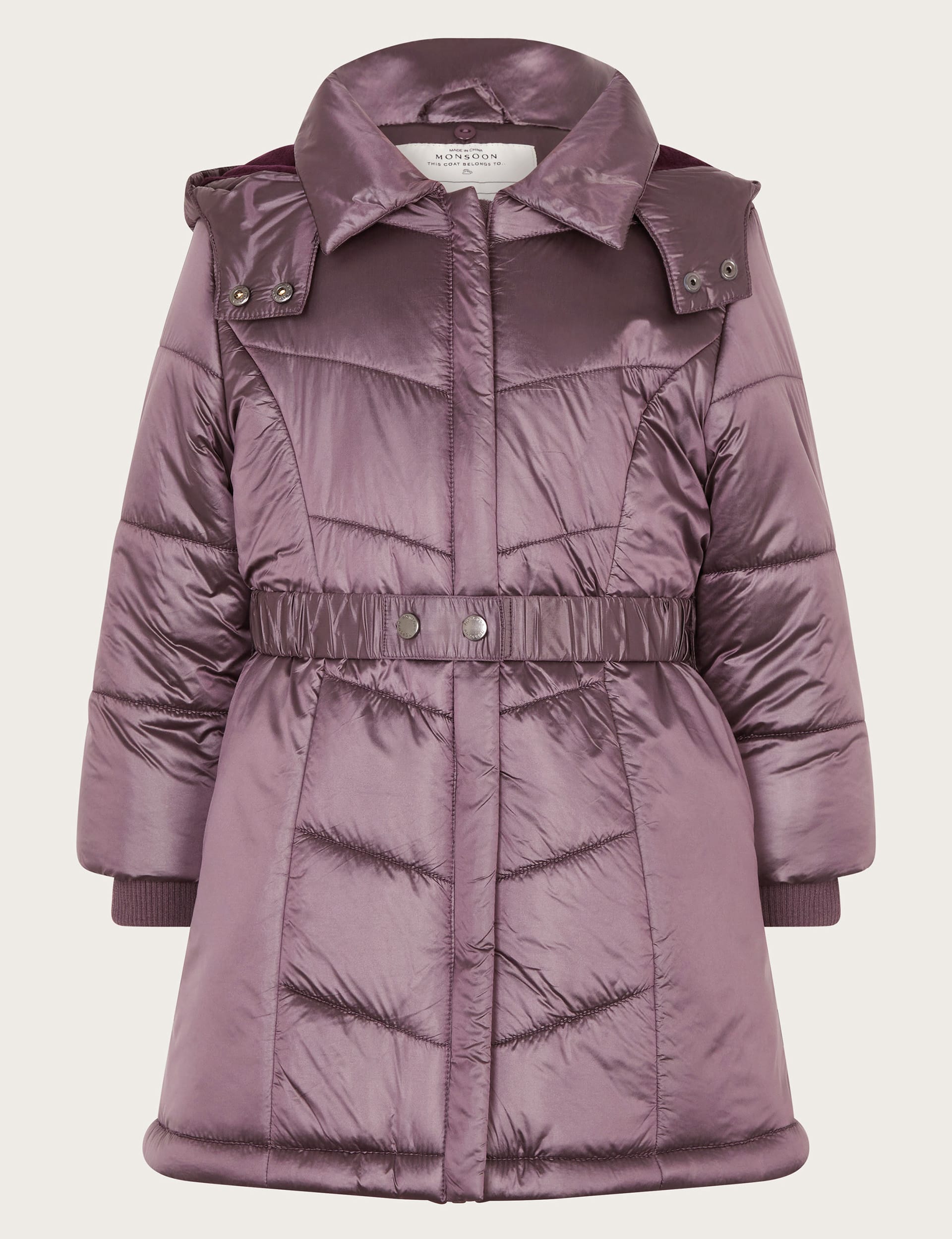 Monsoon Girls Quilted Coat (3-15 Yrs) - 12-13 - Purple, Purple