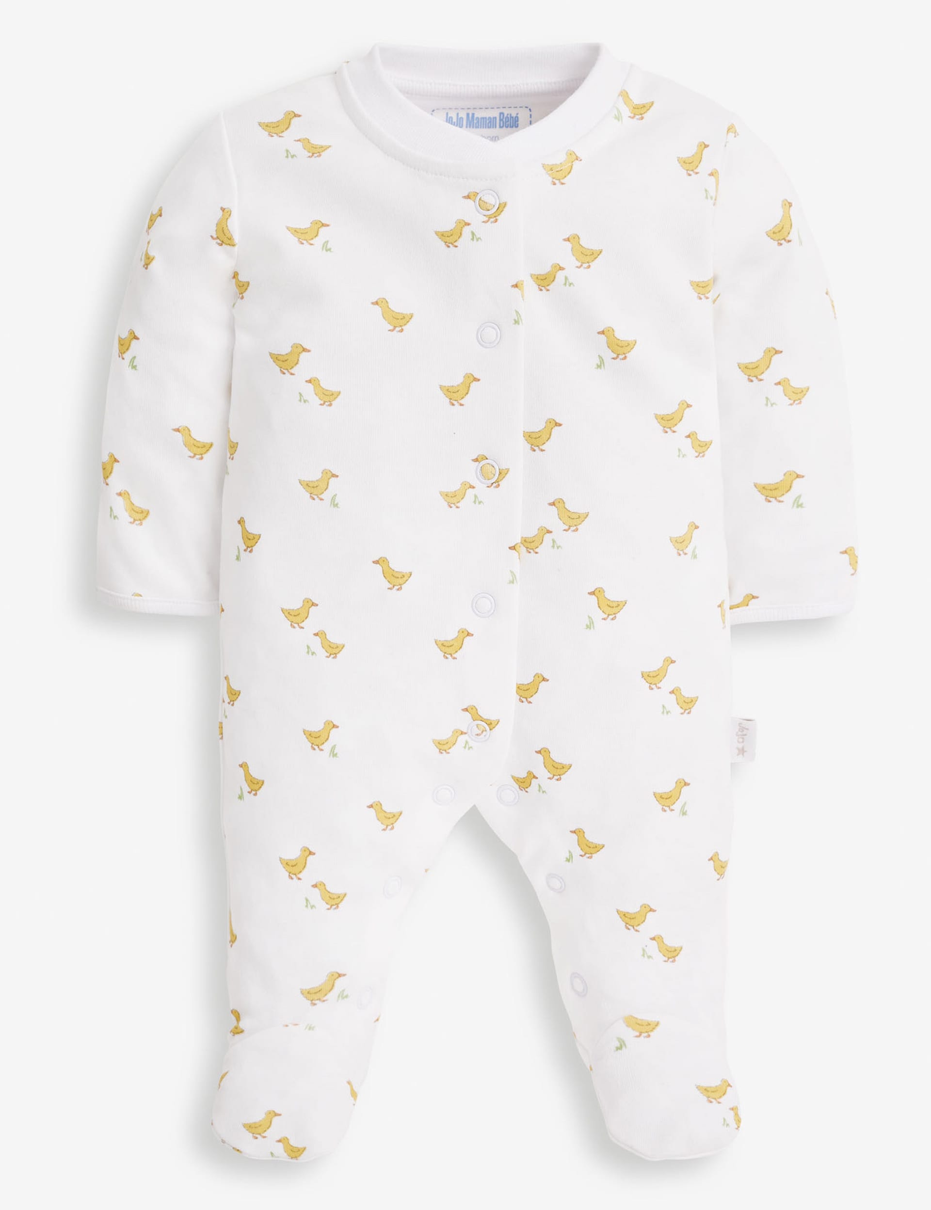 Jojo Maman Bb 2pc Pure Cotton Print Sleepsuit & Jacket - NB - Yellow Mix, Yellow Mix