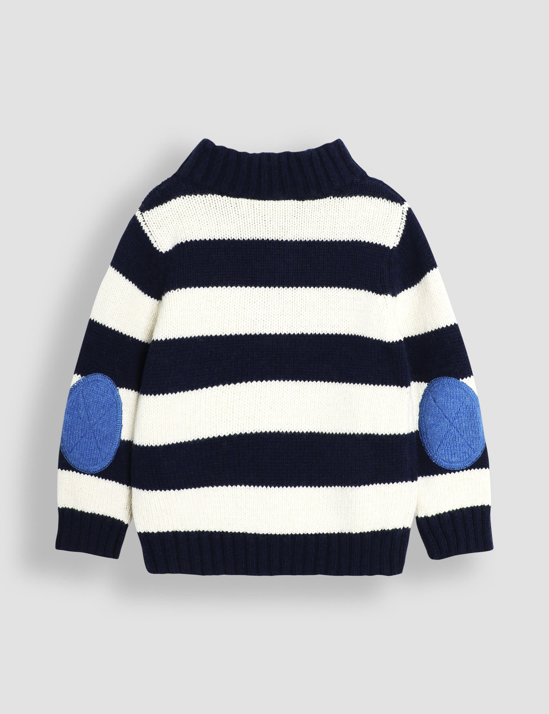 Jojo Maman Bb Boys Cotton Rich Half Zip Jumper with Merino Wool (6 Mths-6 Yrs) - 6-12M - Dark Navy