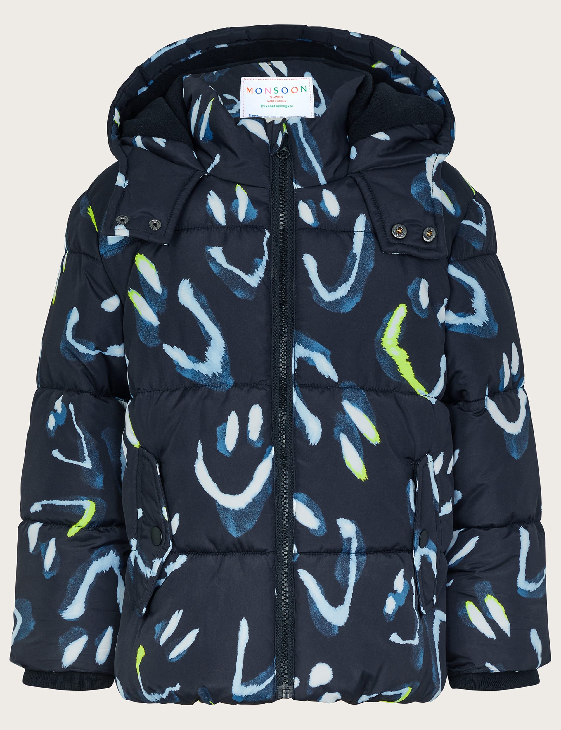 Monsoon Boys Hooded Coat (3-13 Yrs) - 5-6 Y - Black Mix, Black Mix