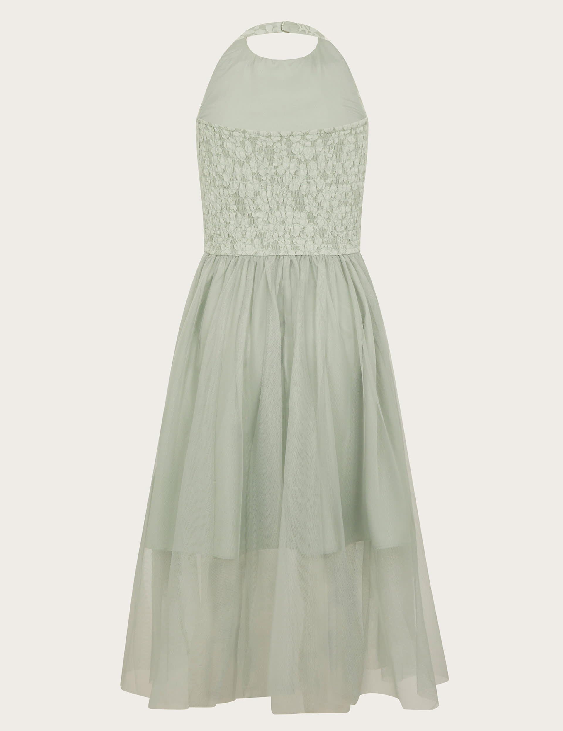 Monsoon Girls Halterneck Lace Prom Dress (8-15 Yrs) - 15y - Light Green, Light Green