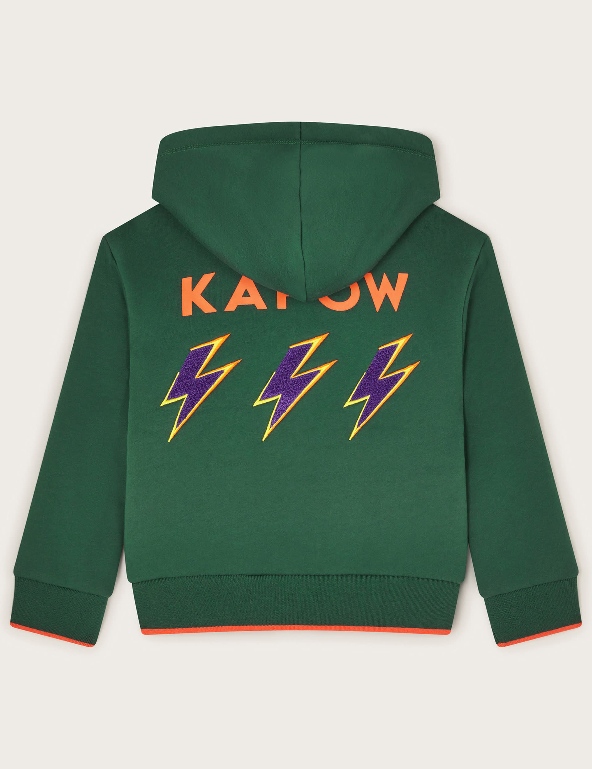 Monsoon Boys Kapow Borg Lined Zip-Up Hoodie - 9-10Y - Green, Green