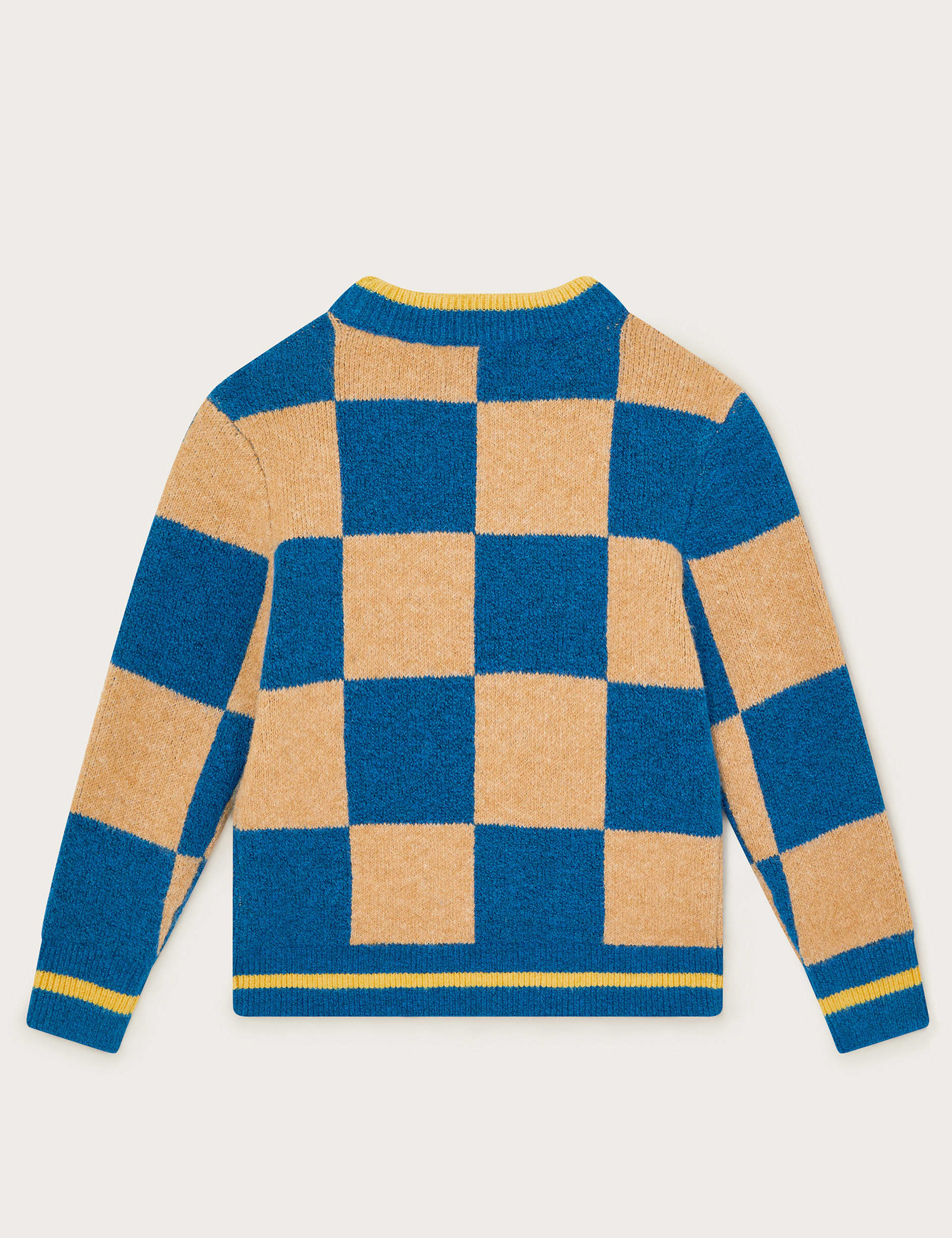 Monsoon Boys Checkerboard Knit Jumper - 11-12 - Blue Mix, Blue Mix