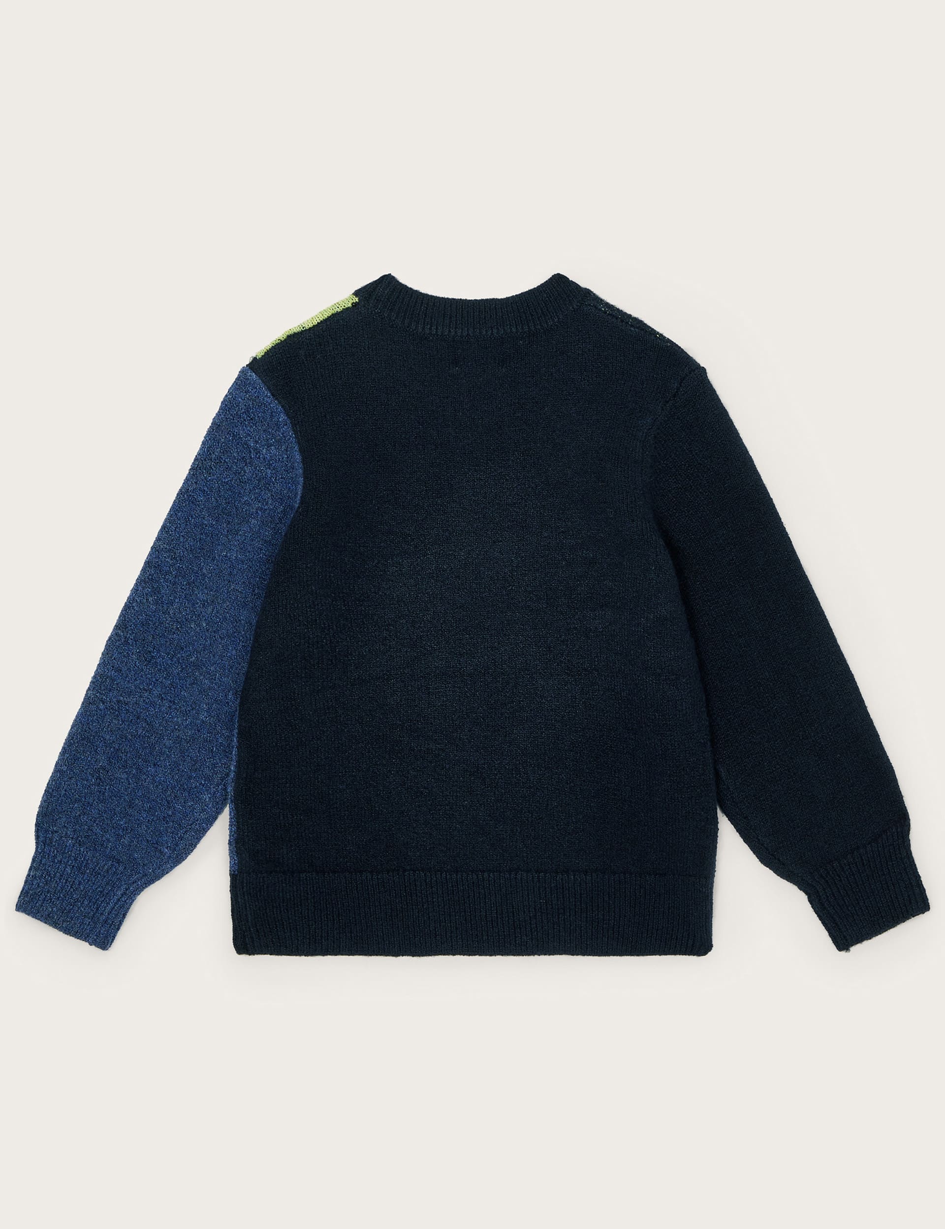 Monsoon Boys Lightning Bolt Intarsia Jumper - 12-13 - Navy Mix, Navy Mix