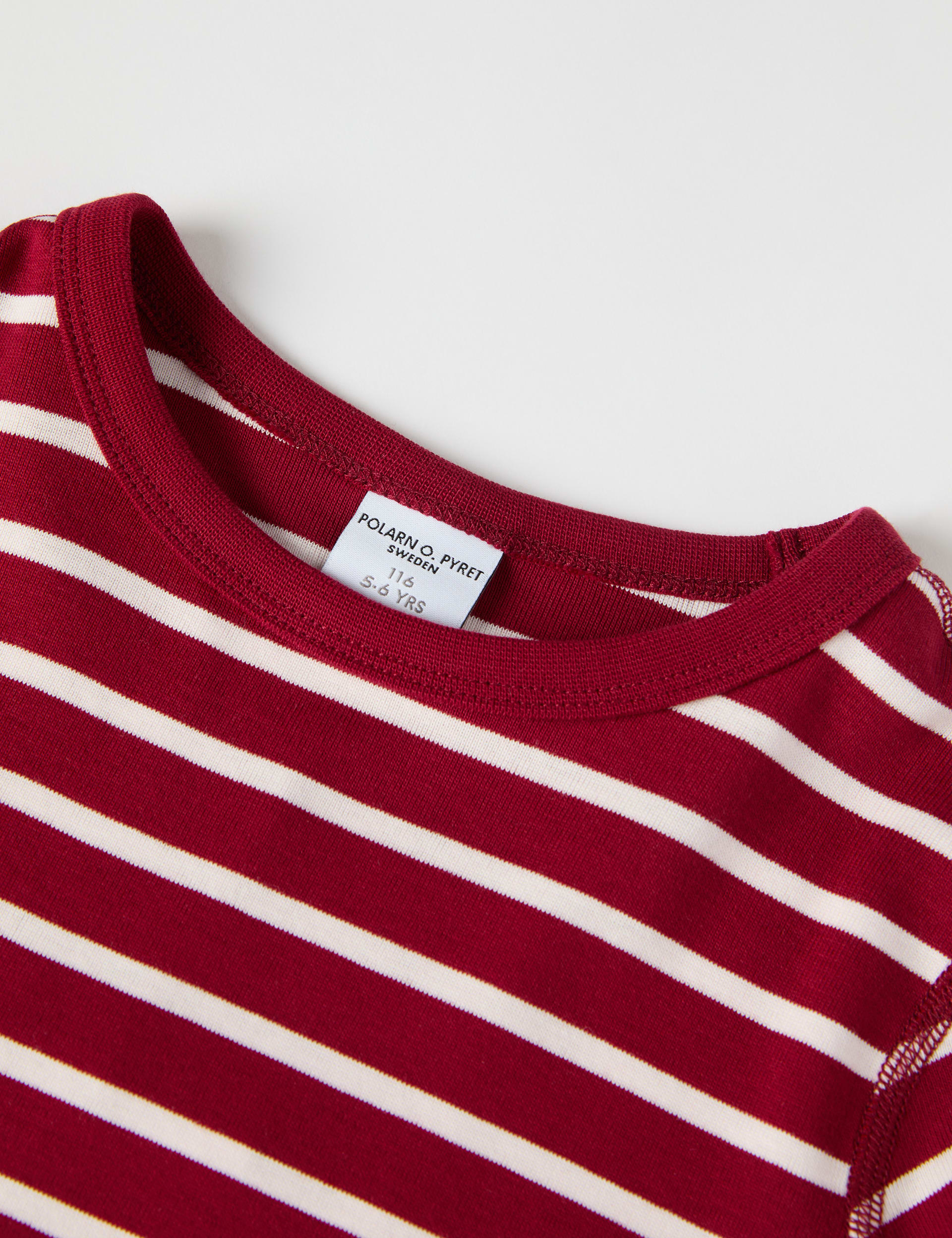 Polarn O. Pyret Pure Cotton Striped Top (1-10 Yrs) - 12-18 - Red Mix, Red Mix