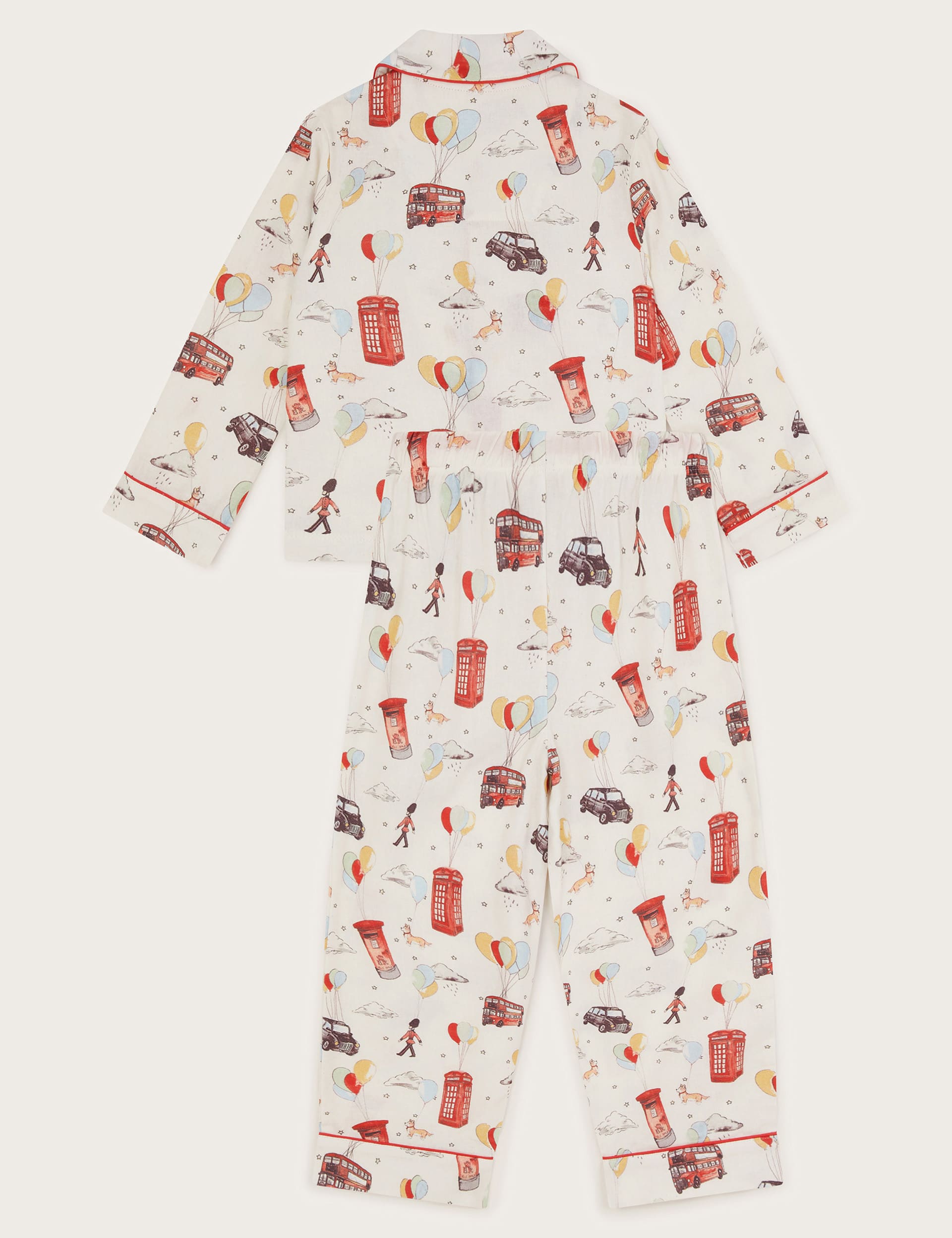 Monsoon Girls Pure Cotton London Print Pyjamas (3-13 Yrs) - 9-10Y - Ivory Mix, Ivory Mix