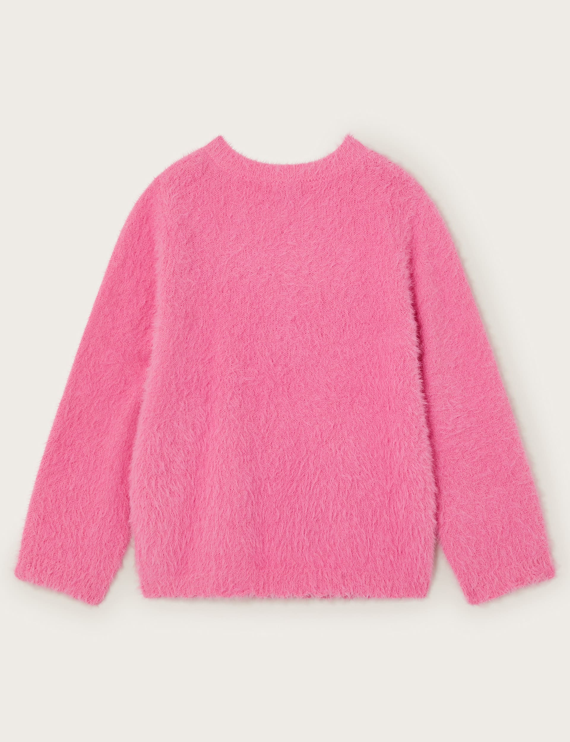 Monsoon Girls Embroidered Christmas Jumper (3-15 Yrs) - 11-12 - Pink Mix, Pink Mix