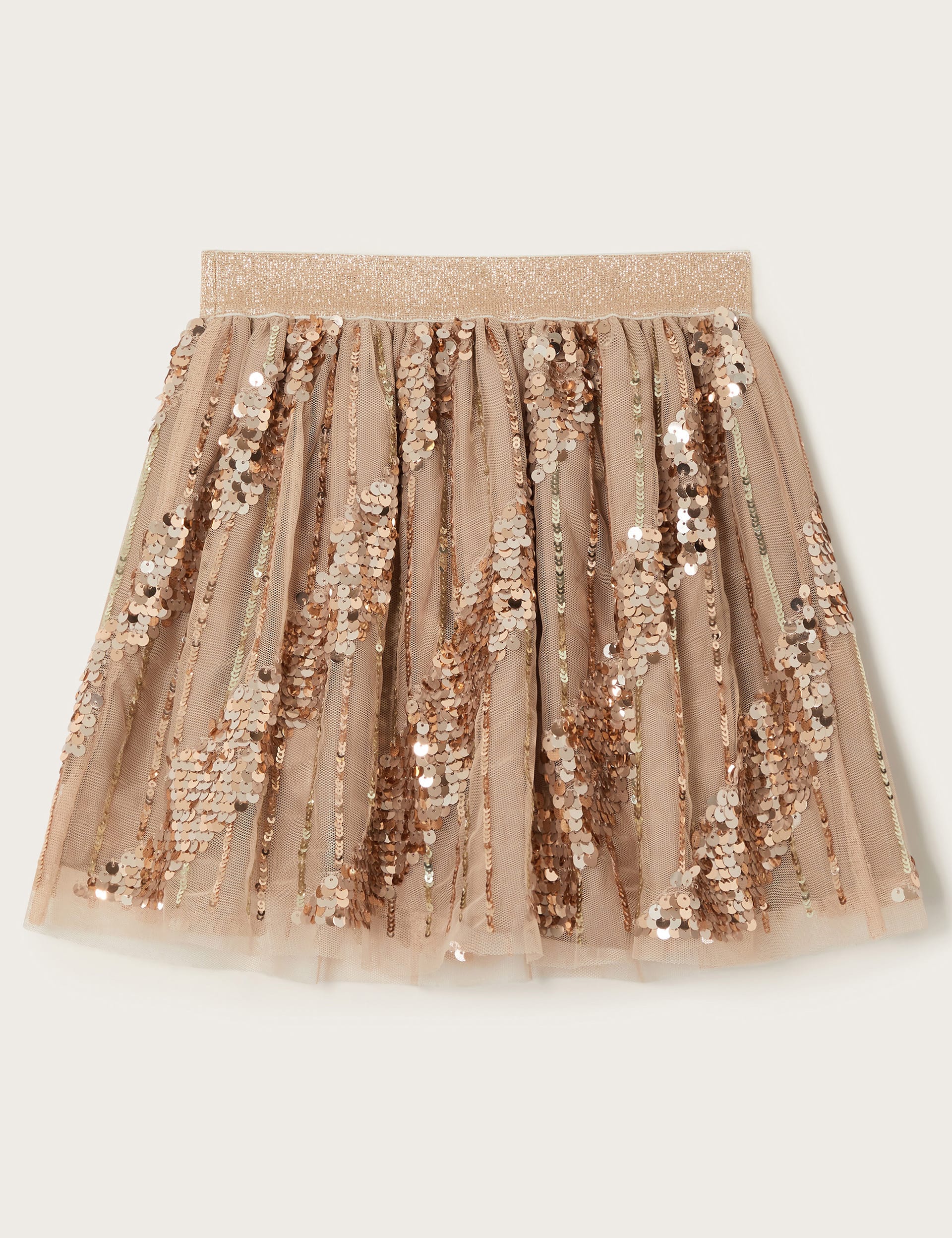 Monsoon Girls Sequin Tulle Skirt (3-13 Yrs) - 12-13 - Gold, Gold