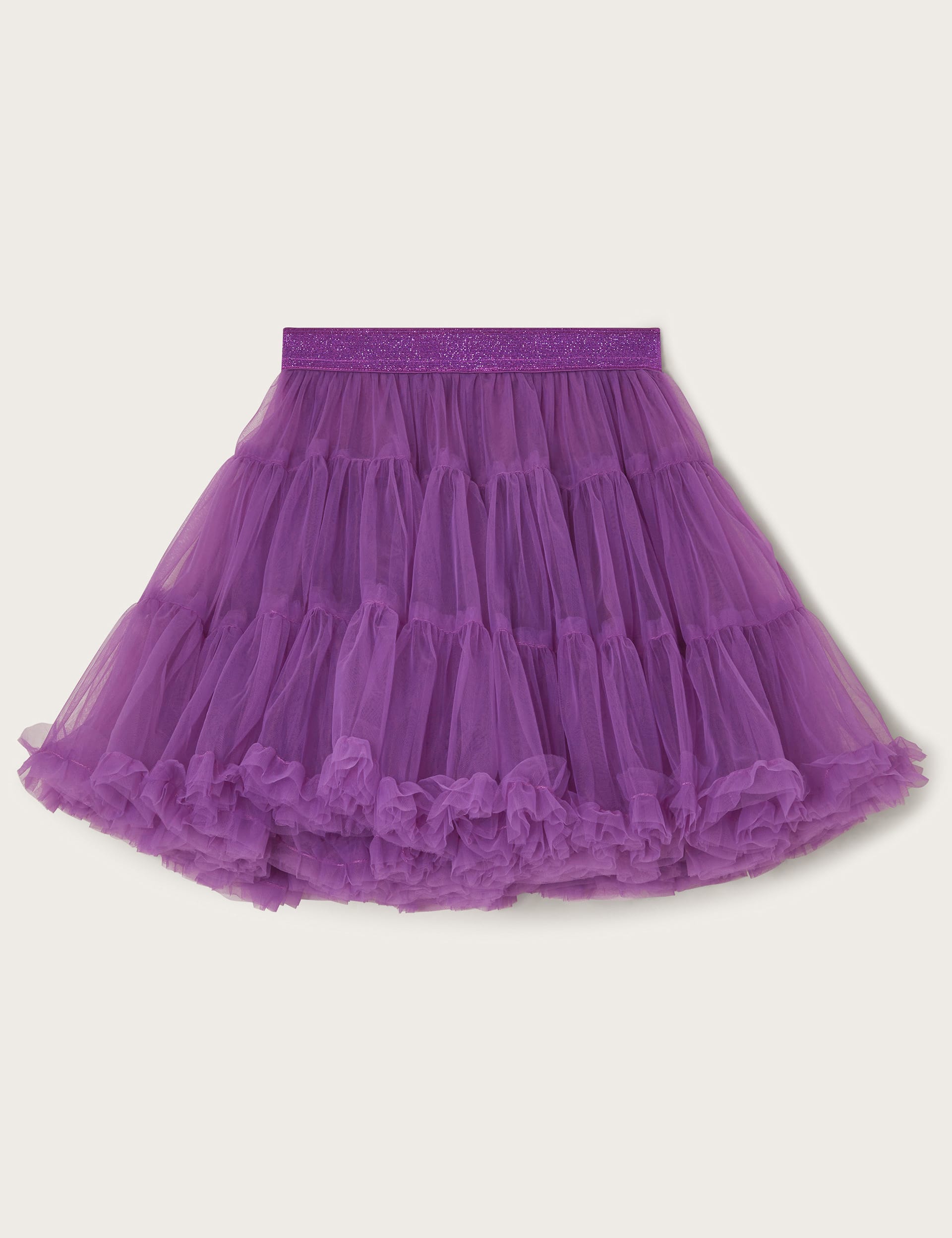 Monsoon Girls Layered Tulle Skirt (3-12 Yrs) - 7-8 Y - Purple, Purple