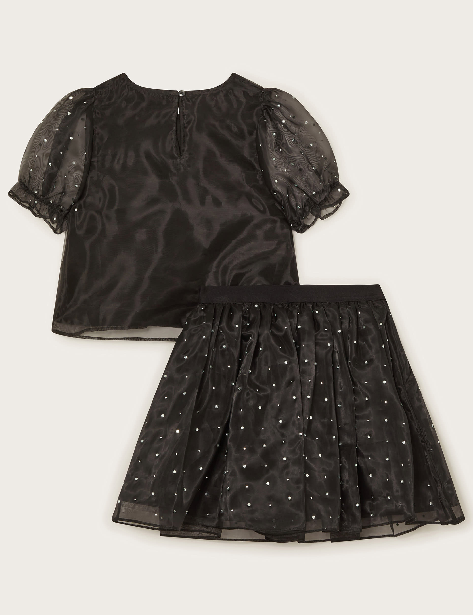 Monsoon Girls 2pc Sparkly Top & Bottom Outfit (3-13 Yrs) - 10y - Black, Black