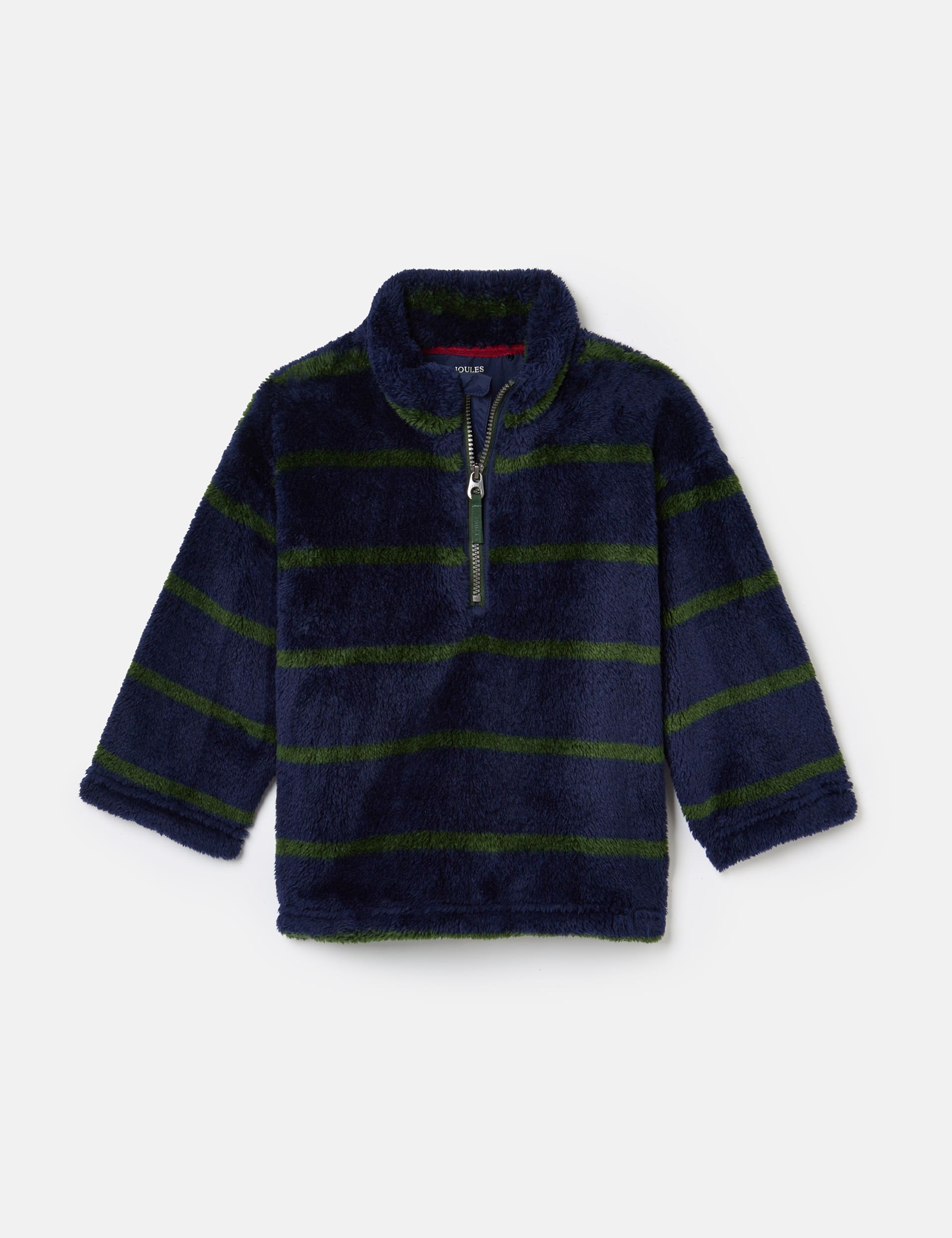 Joules Boys Borg Striped Jacket (2-12 Yrs) - 6-7Y - Navy Mix, Navy Mix