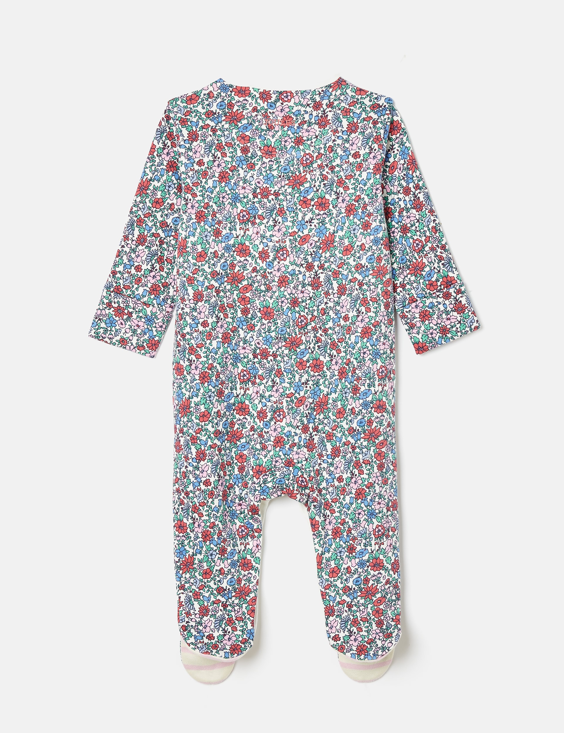 Joules Girls Pure Cotton Ditsy Floral Sleepsuit (0-18 Mths) - NB - White Mix, White Mix