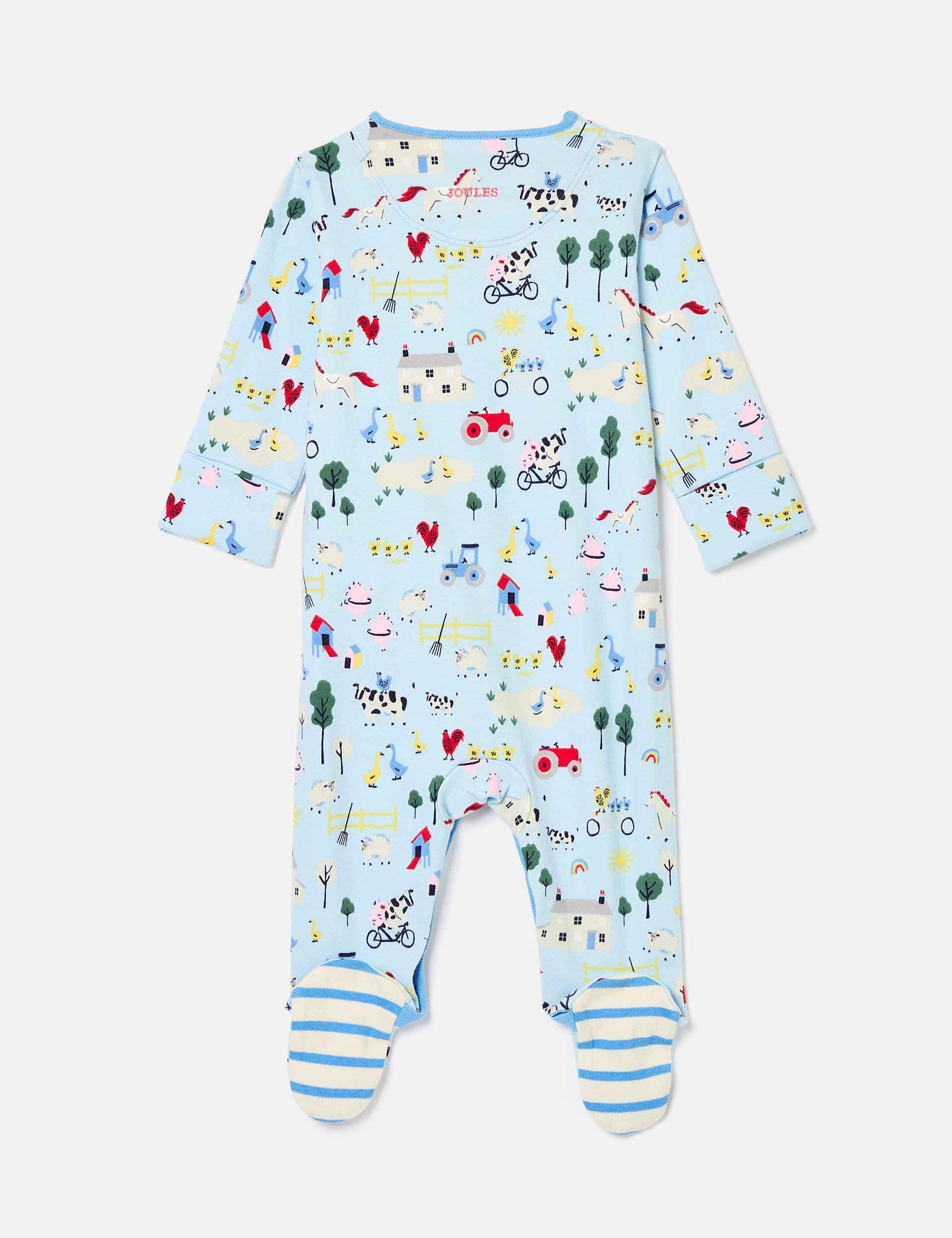 Joules Boys Pure Cotton Printed Sleepsuit (0-18 Mths) - NB - Blue Mix, Blue Mix