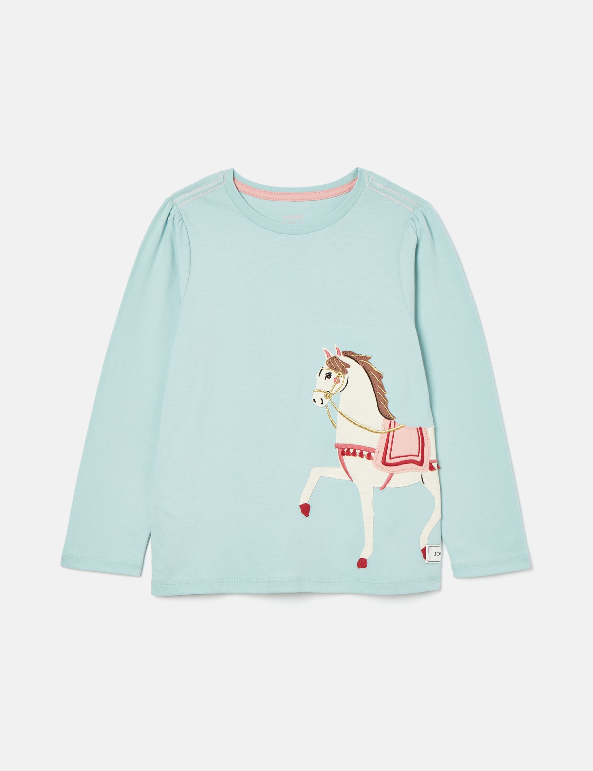 Joules Girls Pure Cotton Horse Top (2-9 Yrs) - 3 - Blue, Blue