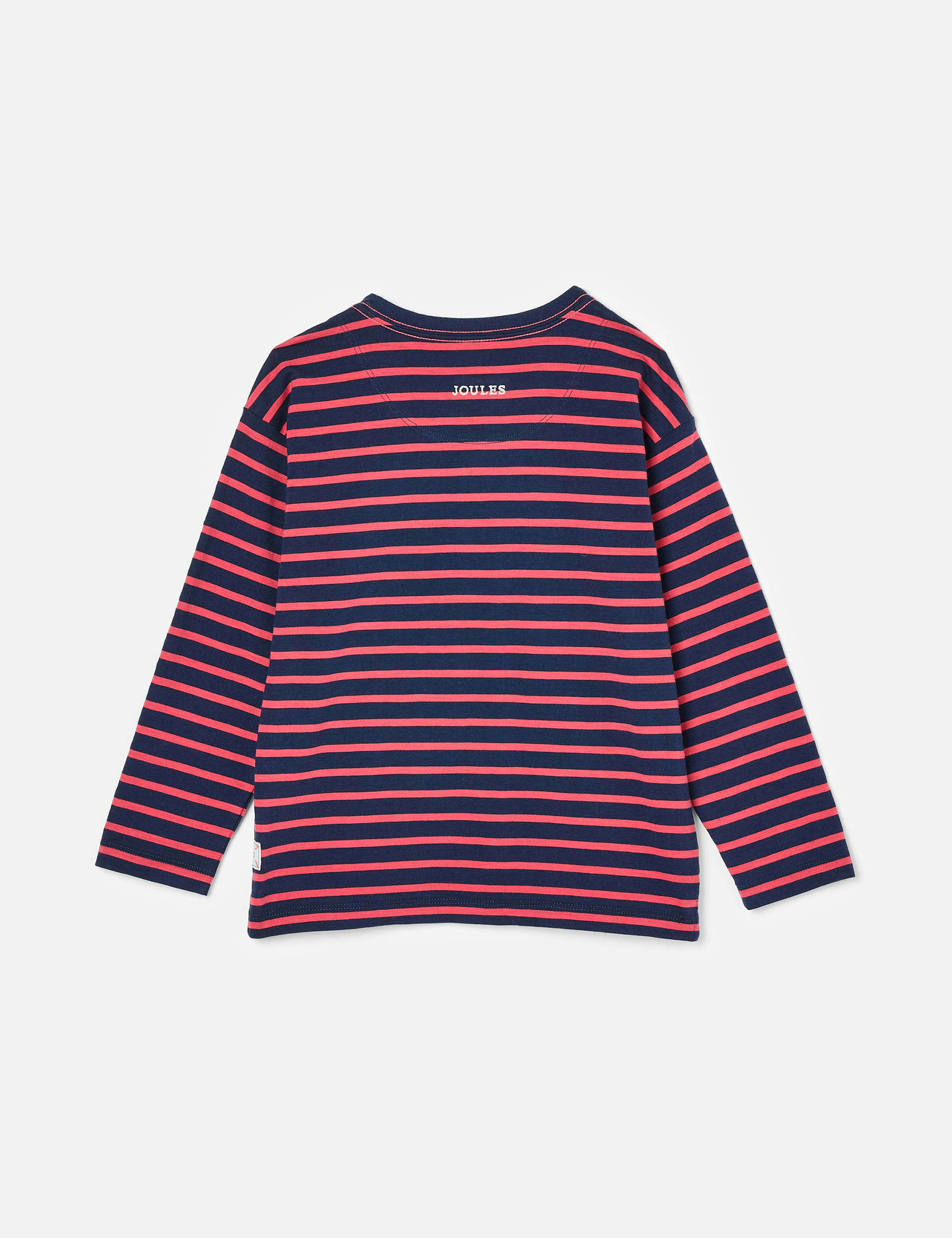 Joules Boys Pure Cotton Striped Dinosaur T-Shirt (2-8 Yrs) - 3 - Red Mix, Red Mix