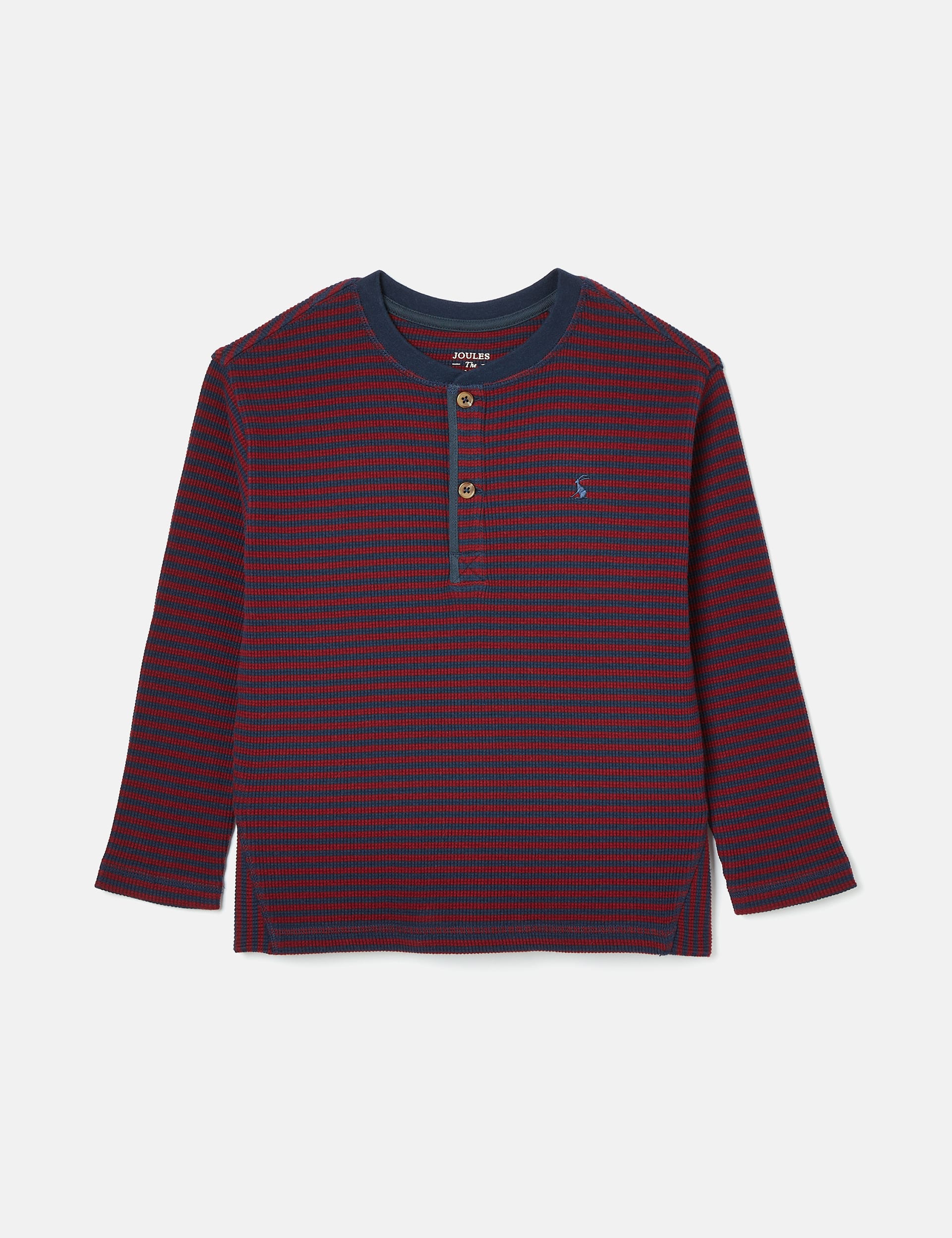 Joules Boys Pure Cotton Striped Top (2-12 Yrs) - 6-7Y - Red Mix, Red Mix