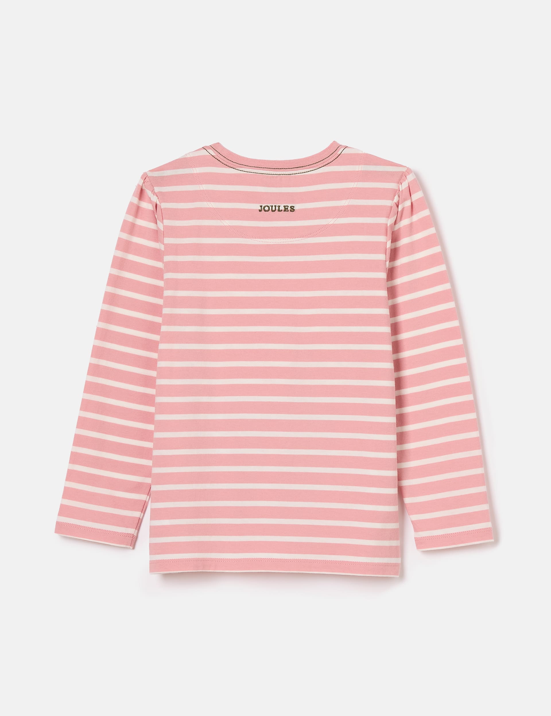 Joules Girls Pure Cotton Striped Fox Top (2-9 Yrs) - 8-9Y - Pink Mix, Pink Mix