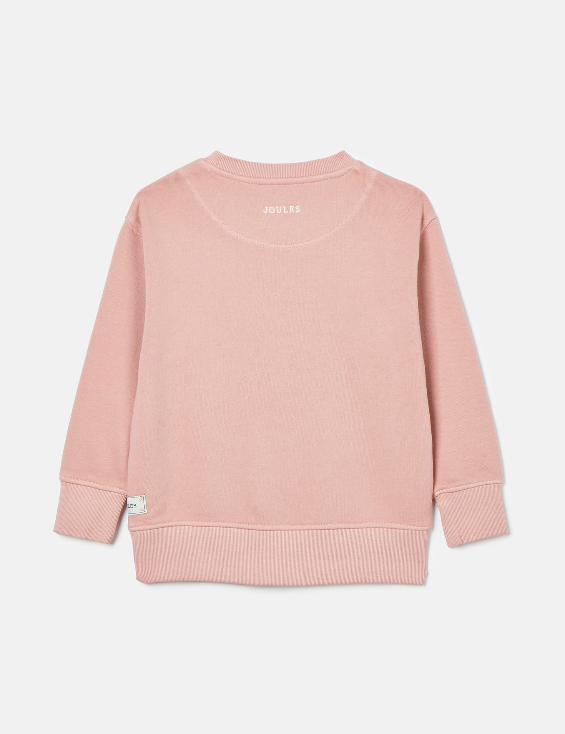 Joules Girls Cotton Rich Hold Your Horses Sweatshirt (2-11 Yrs) - 4 - Pink, Pink