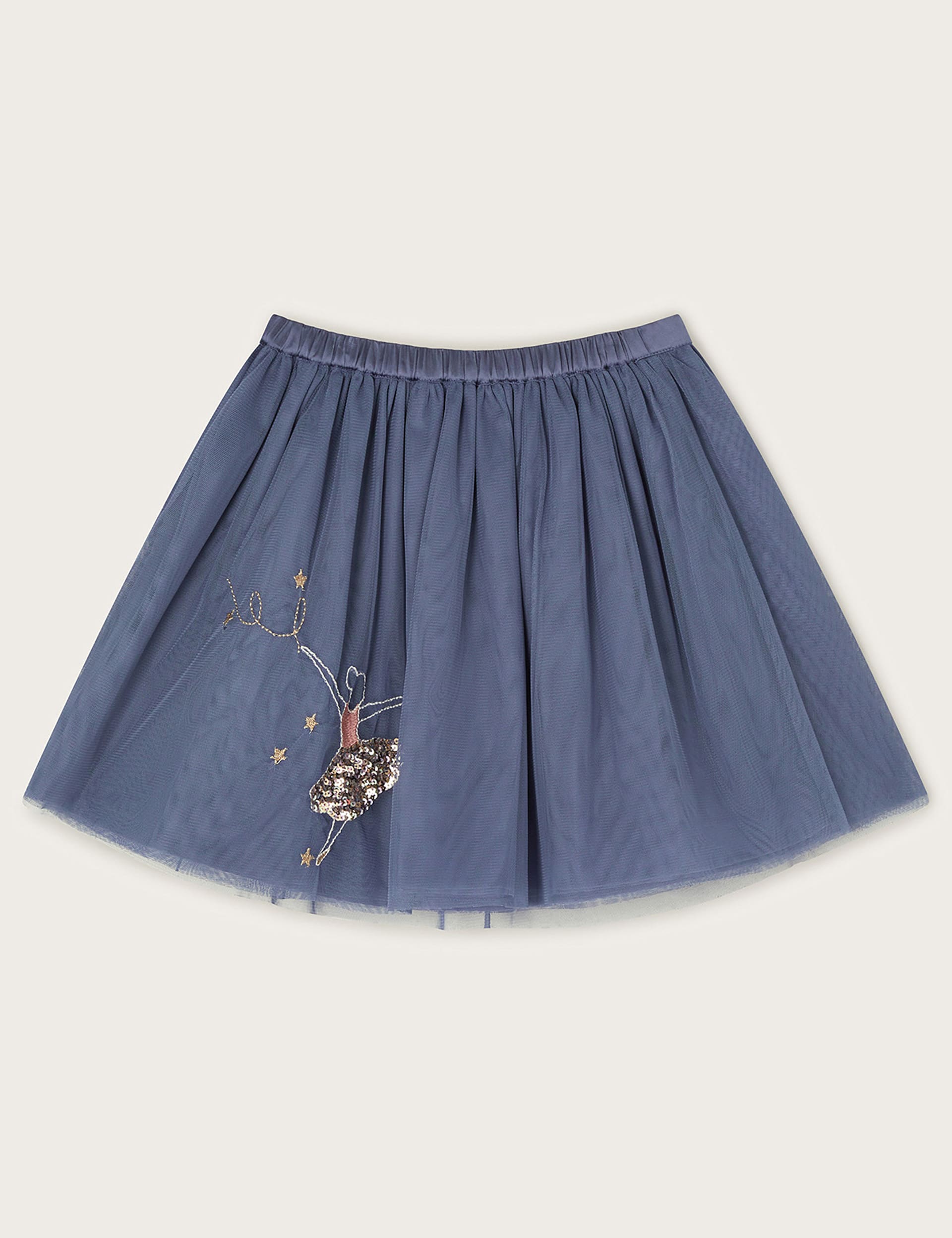 Monsoon Girls Embellished Ballerina Skirt (3-13 Yrs) - 5-6 Y - Blue, Blue