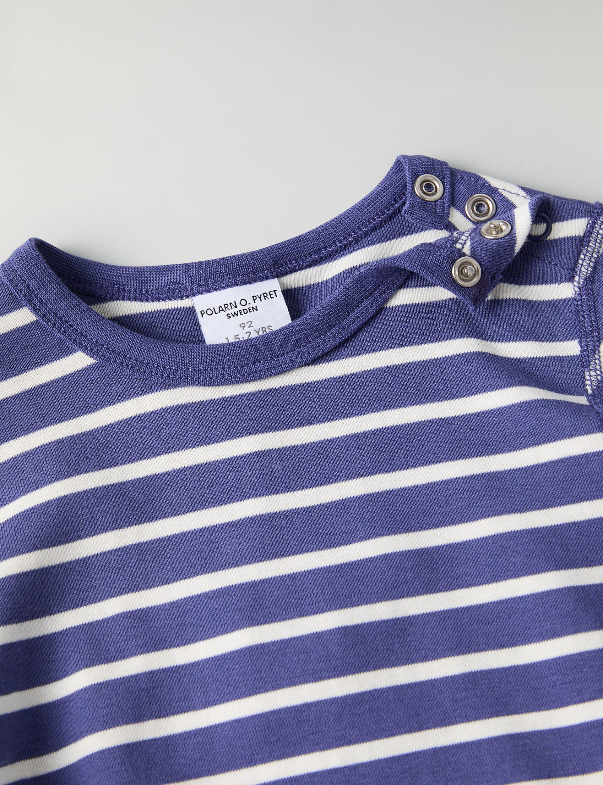 Polarn O. Pyret Boys Pure Cotton Striped Top (1-10 Yrs) - 4-5 Y - Blue Mix, Blue Mix