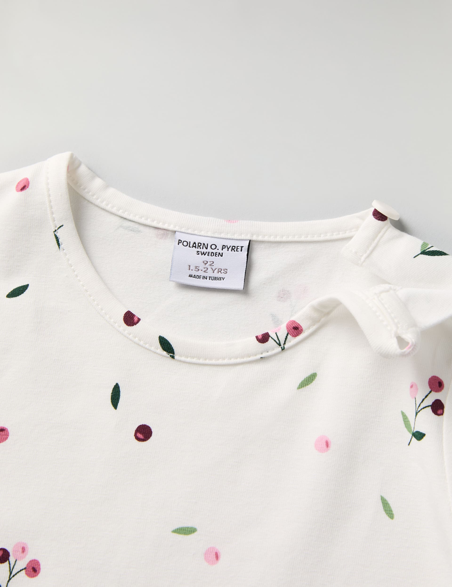 Polarn O. Pyret Girls Cotton Rich Floral Top (1-10 Yrs) - 5-6 Y - White Mix, White Mix