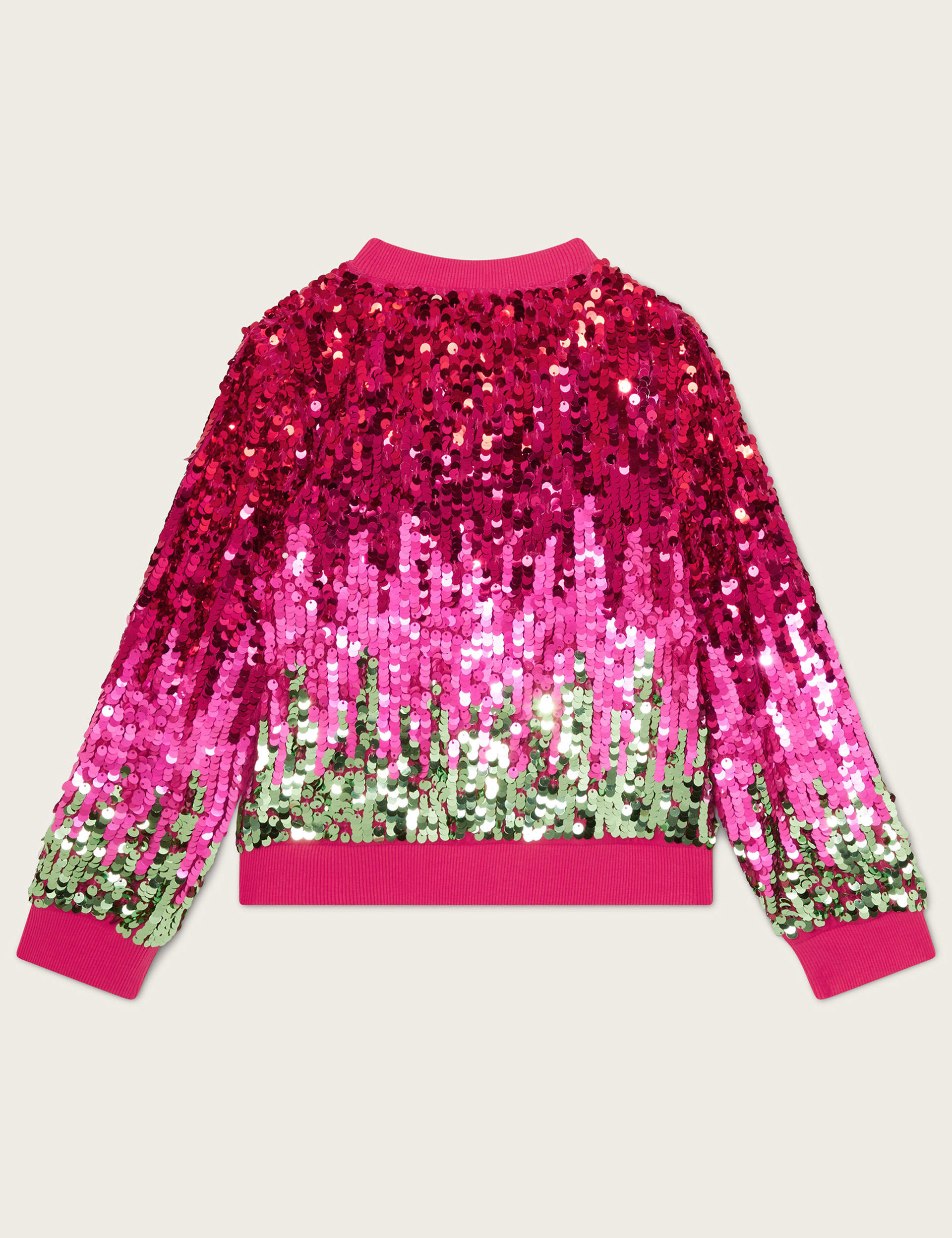 Monsoon Girls Sequin Bomber Jacket (3-13 Yrs) - 12-13 - Pink Mix, Pink Mix